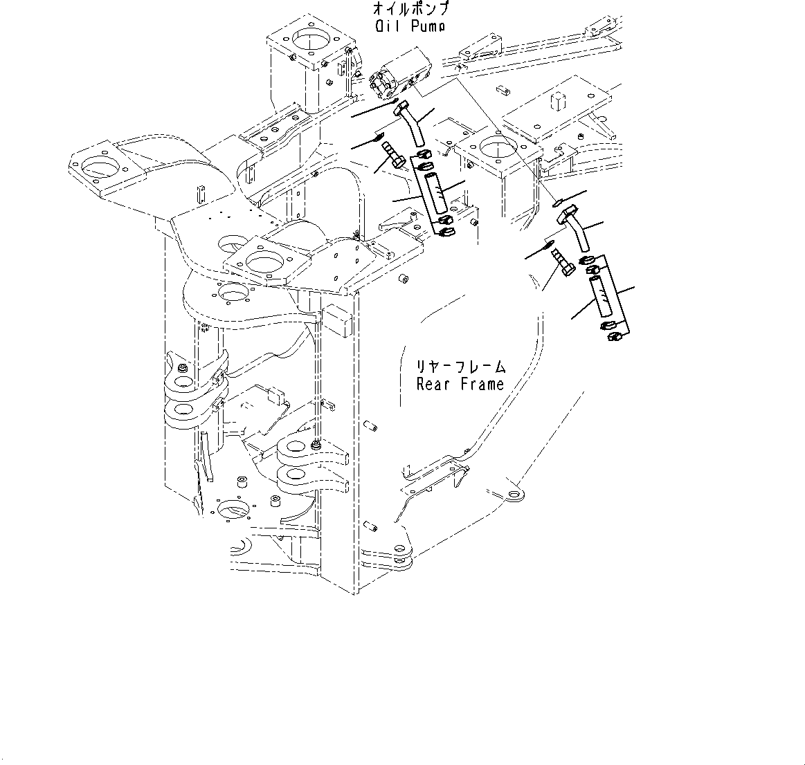 Komatsu parts book diagram for WD600-6R S/N 61001-UP: TORQUE CONVERTER AND TRANSMISSION, SUCTION PIPING (4/4) (WITH BRAKE OIL COOLING SYSTEM)(#60001-)