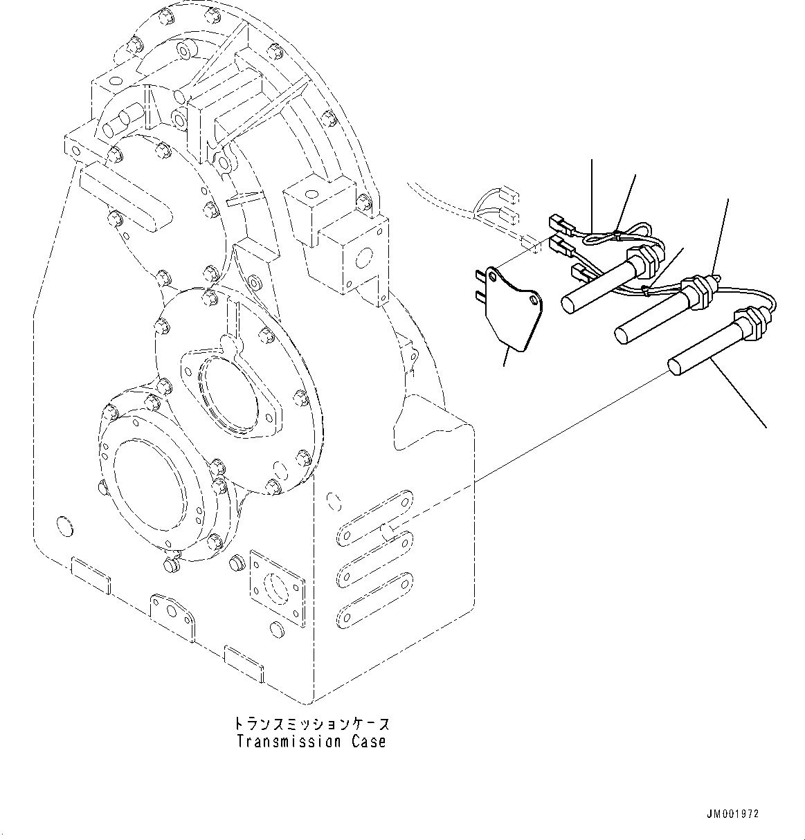Komatsu parts book diagram for WD600-6R S/N 61001-UP: TORQUE CONVERTER AND TRANSMISSION, HEATER (FOR COLD AREA SPECIFICATION A (-30 DEG C))(#60001-)