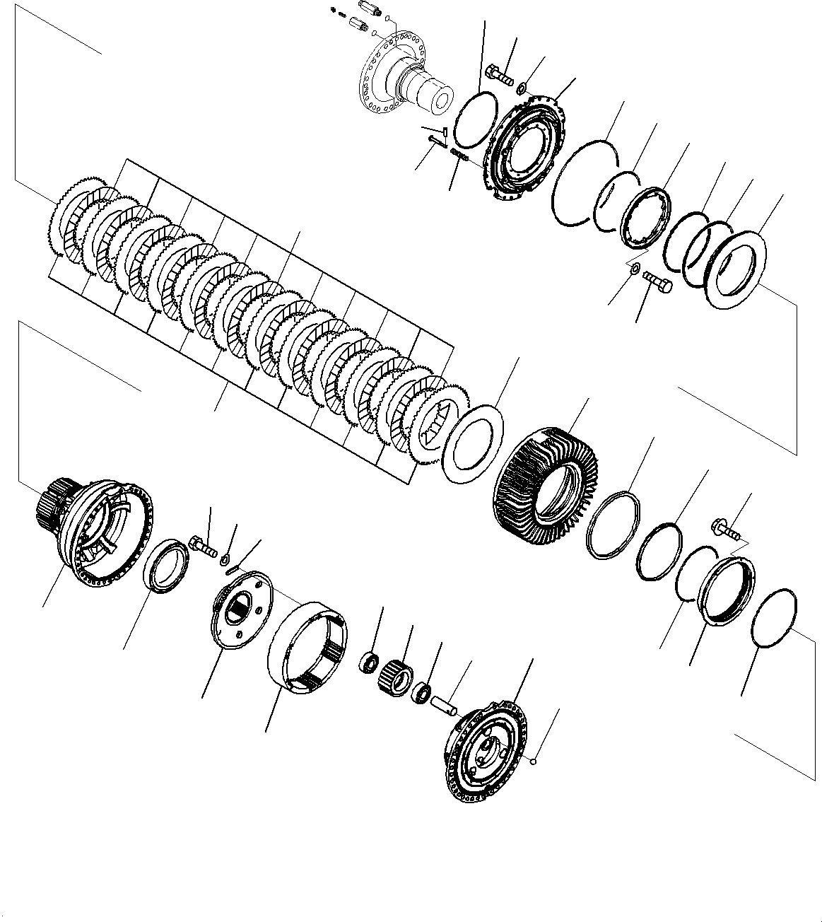 Komatsu parts book diagram for WD600-6R S/N 61001-UP: FRONT AXLE, FINAL DRIVE R.H. (1/2)(#60001-)