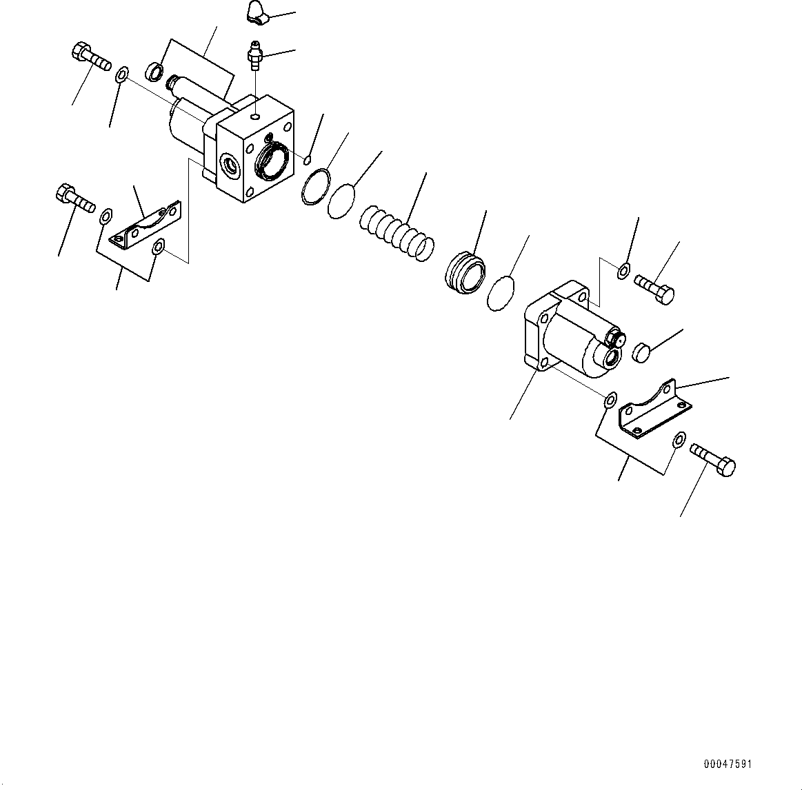 Komatsu parts book diagram for WD600-6R S/N 61001-UP: FRONT AXLE, SLACK ADJUSTER(#60001-)