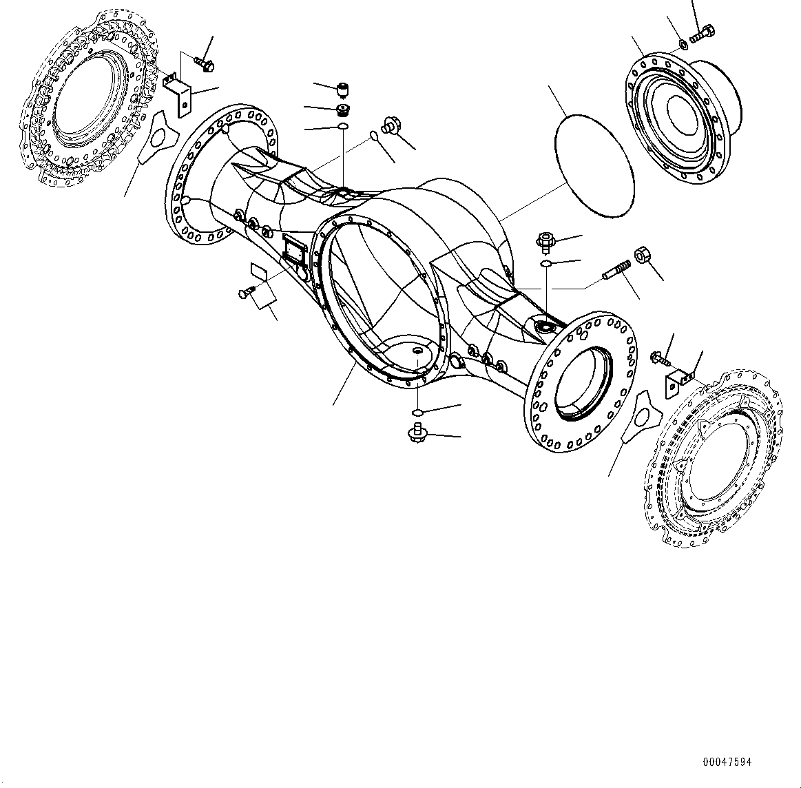 Komatsu parts book diagram for WD600-6R S/N 61001-UP: REAR AXLE, HOUSING AND RELATED PARTS(#60001-)