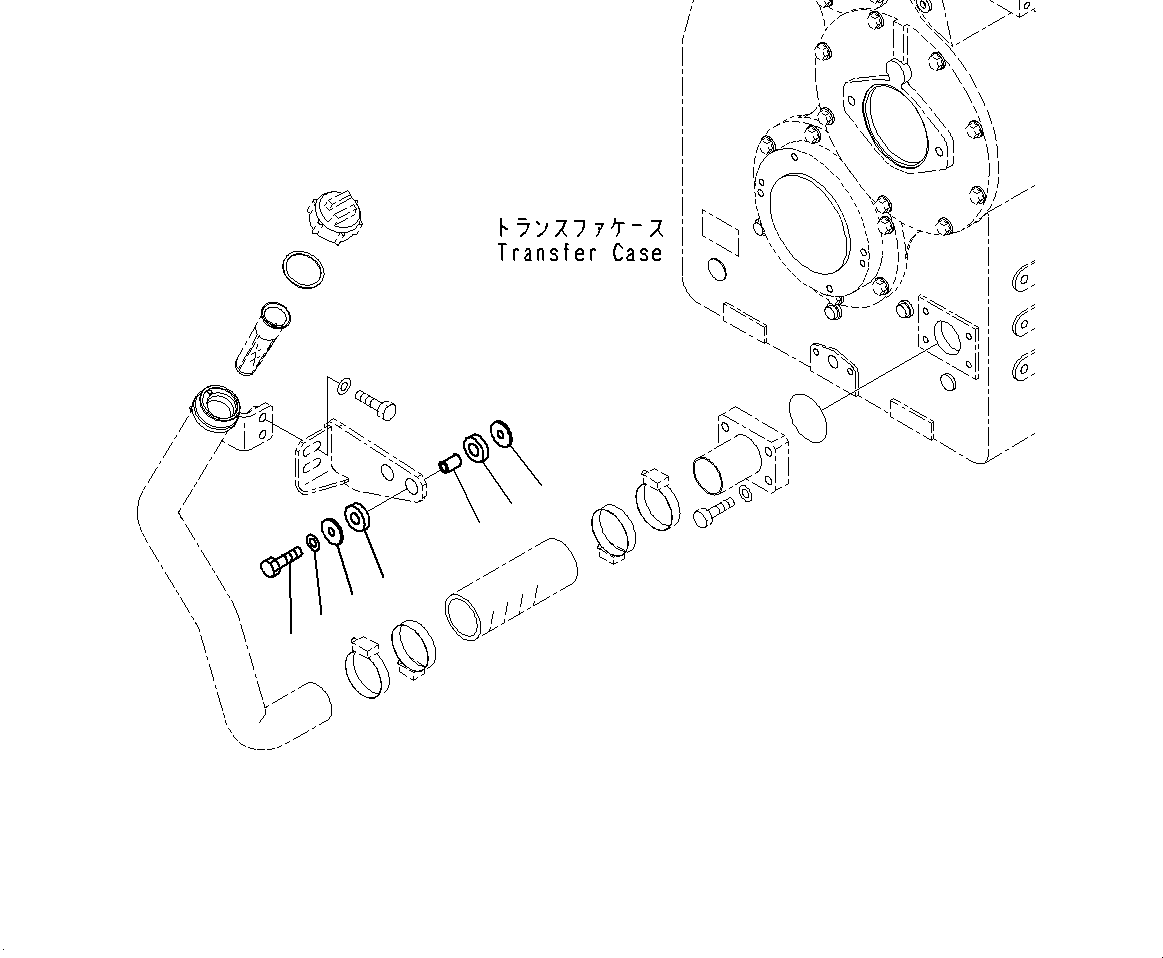 Komatsu parts book diagram for WD600-6R S/N 61001-UP: TRANSMISSION OIL FILLER, (1/2)(#60001-)