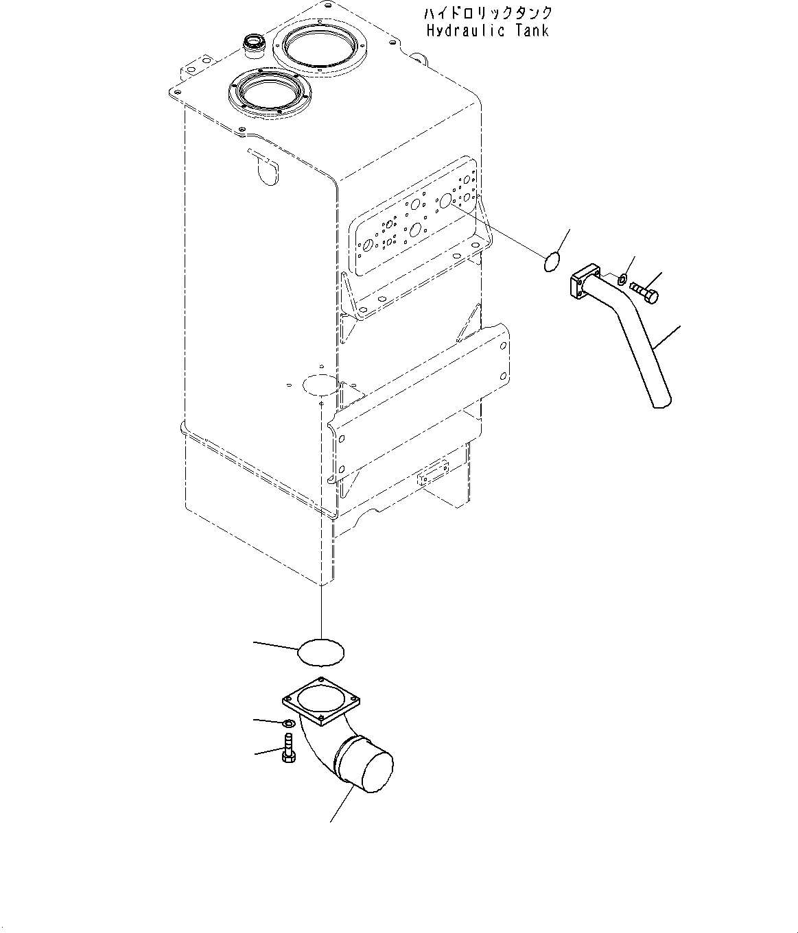 Komatsu parts book diagram for WD600-6R S/N 61001-UP: HYDRAULIC TANK, SUCTION PIPING(#60001-)