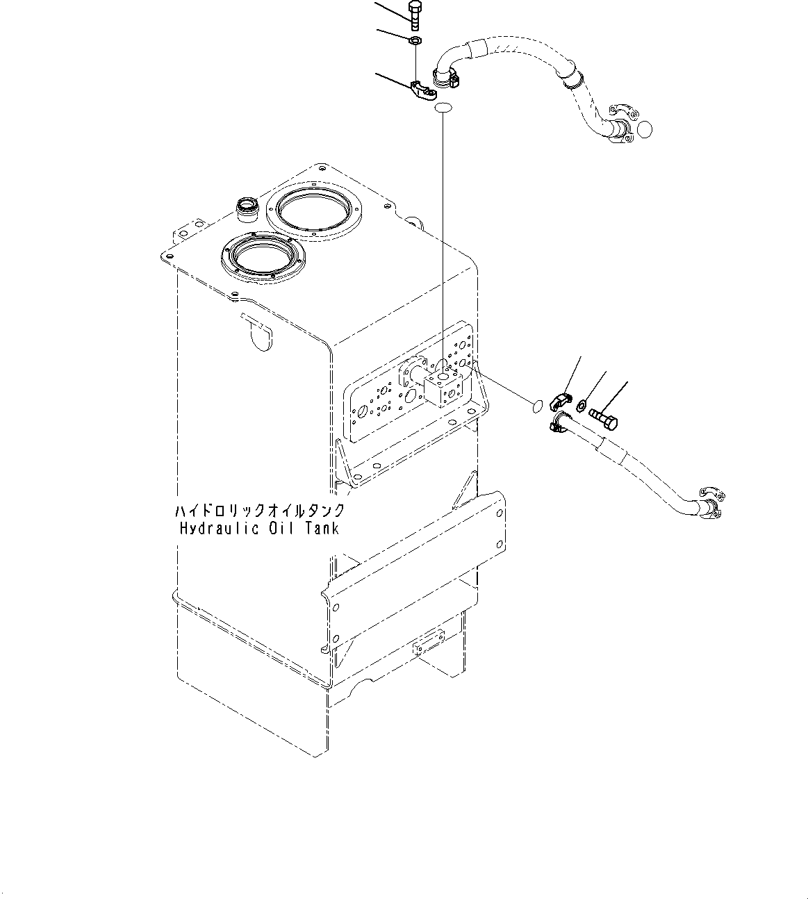 Komatsu parts book diagram for WD600-6R S/N 61001-UP: HYDRAULIC TANK, COOLING PIPING(#60001-)