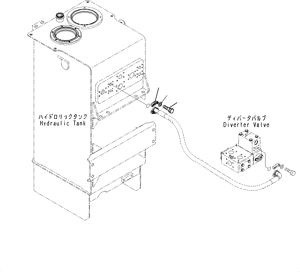 Komatsu parts book diagram for WD600-6R S/N 61001-UP: HYDRAULIC TANK, DRAIN PIPING(#60001-)
