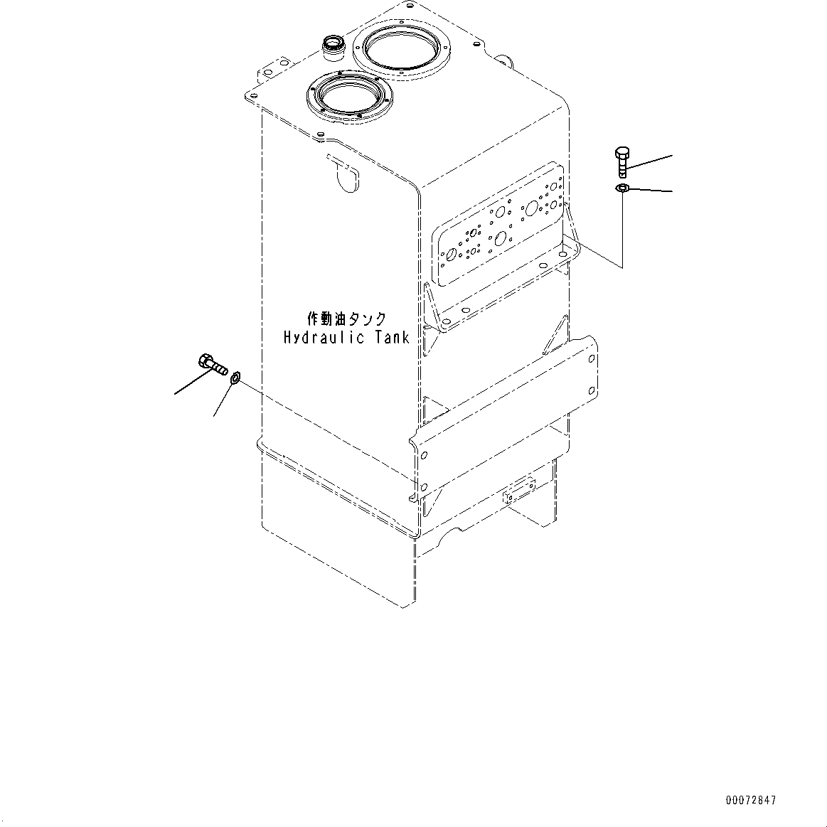 Komatsu parts book diagram for WD600-6R S/N 61001-UP: HYDRAULIC TANK, MOUNTING(#60001-)