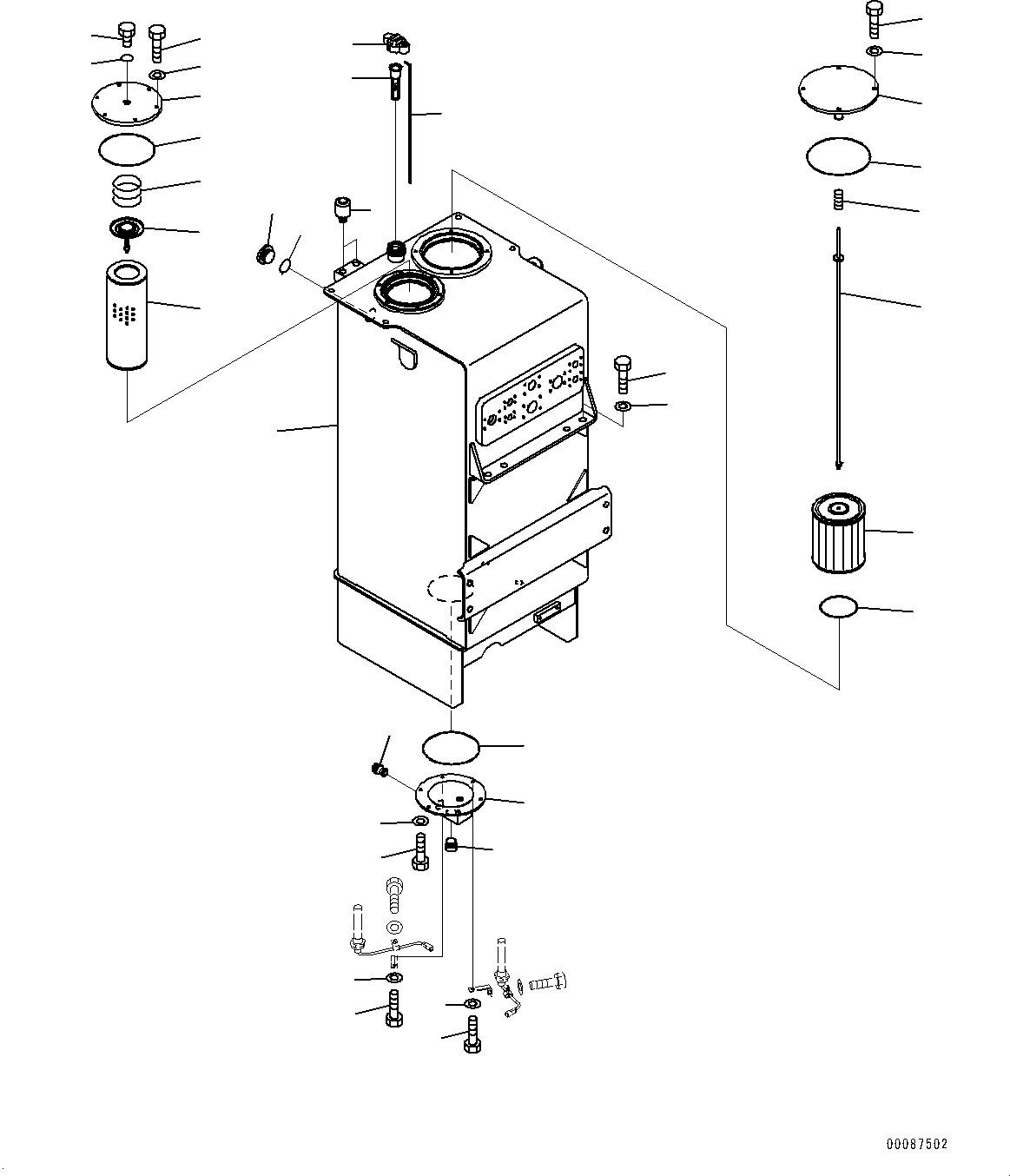 Komatsu parts book diagram for WD600-6R S/N 61001-UP: HYDRAULIC TANK, TANK (FOR COLD AREA SPECIFICATION A (-30 DEG C))(#60001-)