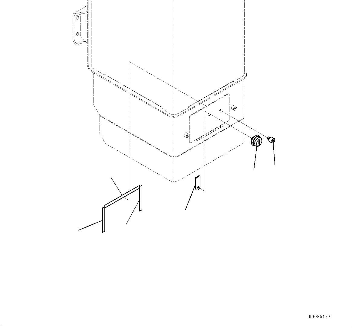 Komatsu parts book diagram for WD600-6R S/N 61001-UP: HYDRAULIC TANK, COVER LOCK (WITH AUTO-GREASING SYSTEM)(#60001-)