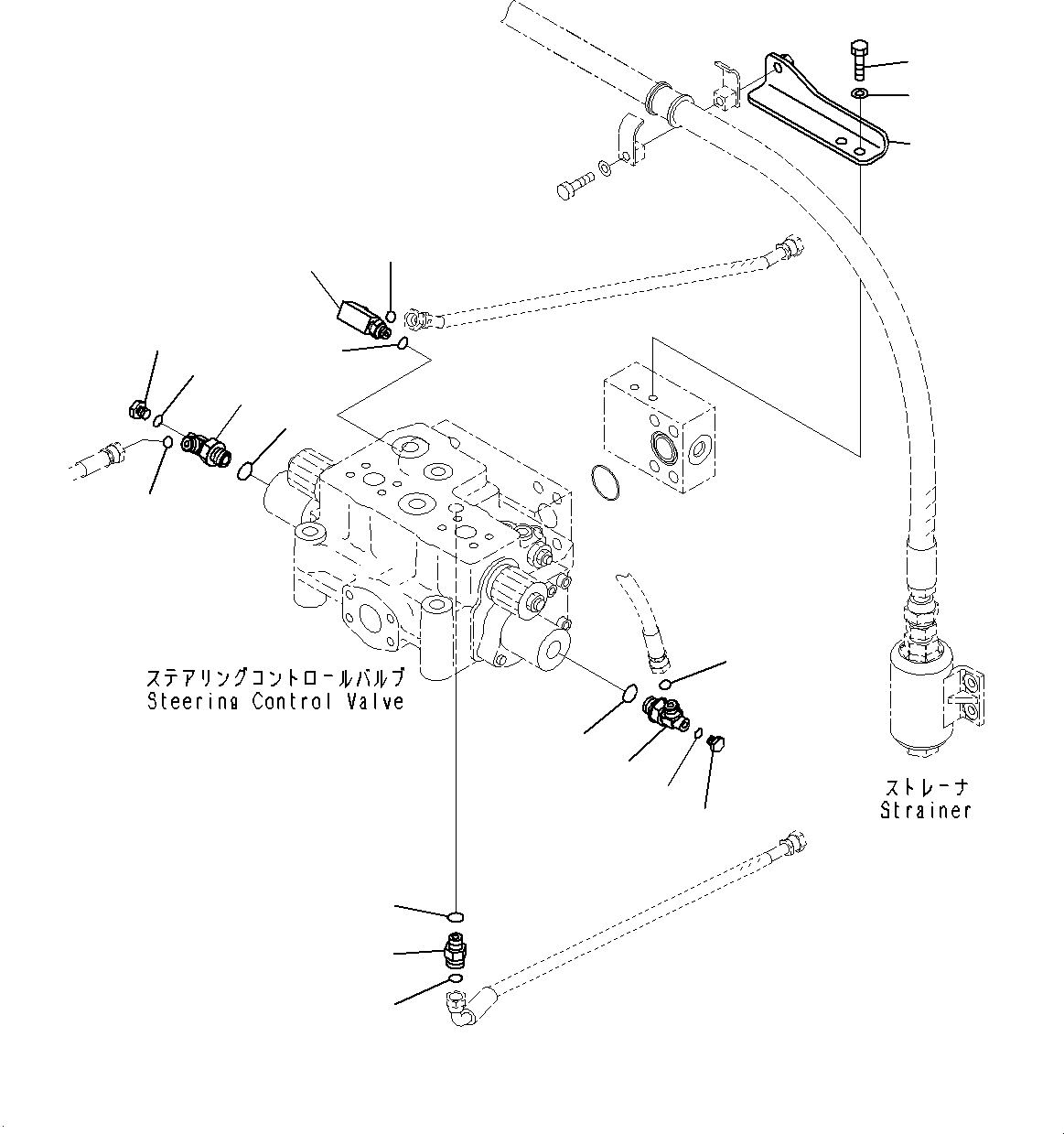 Komatsu parts book diagram for WD600-6R S/N 61001-UP: STEERING CONTROL VALVE, DELIVERY PIPING(#60001-)