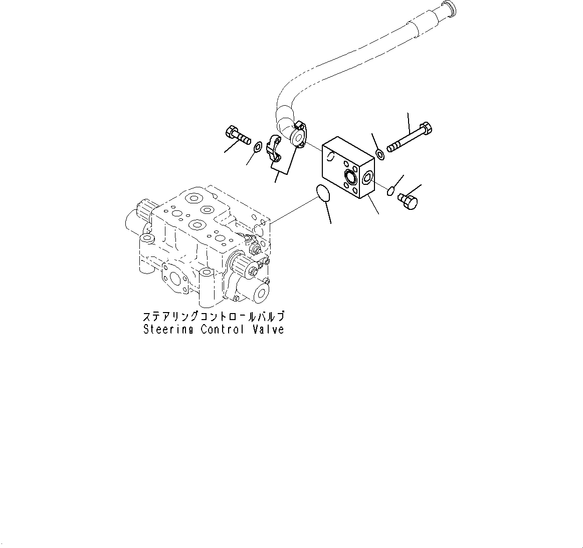 Komatsu parts book diagram for WD600-6R S/N 61001-UP: STEERING CONTROL VALVE, PIPING(#60001-)
