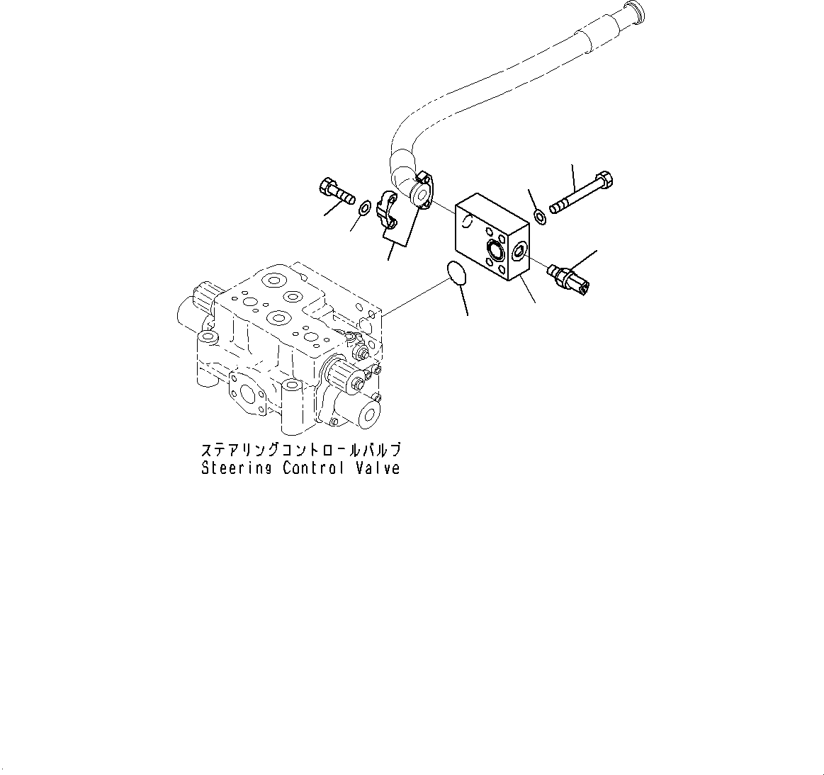 Komatsu parts book diagram for WD600-6R S/N 61001-UP: STEERING CONTROL VALVE, PIPING (WITH VHMS)(#60001-)