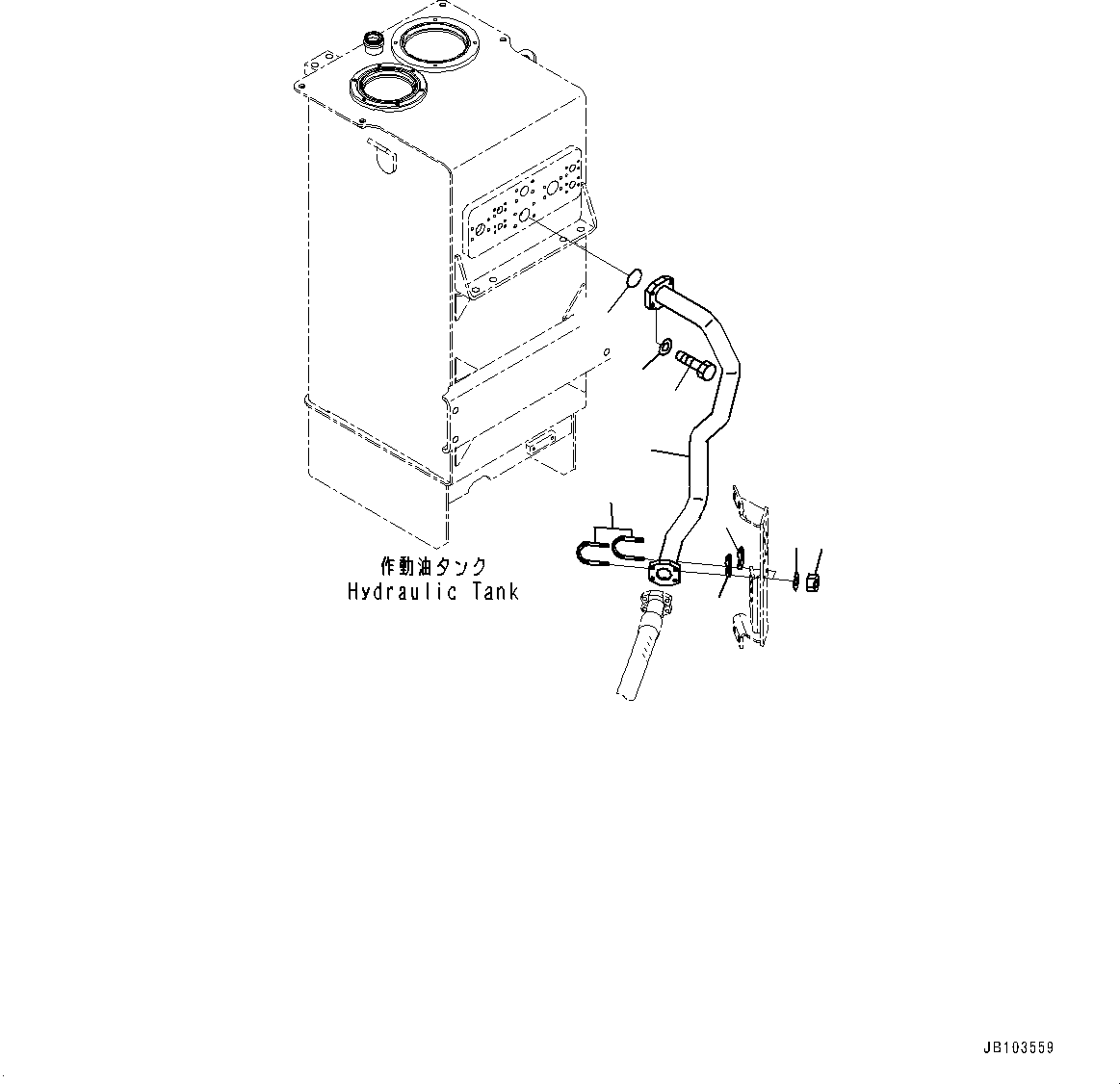 Komatsu parts book diagram for WD600-6R S/N 61001-UP: HYDRAULIC PIPING, SUCTION PIPING (2/2)(#60001-)