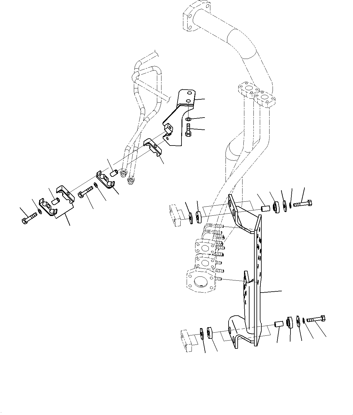 Komatsu parts book diagram for WD600-6R S/N 61001-UP: HYDRAULIC PIPING, MOUNTING(#60001-)