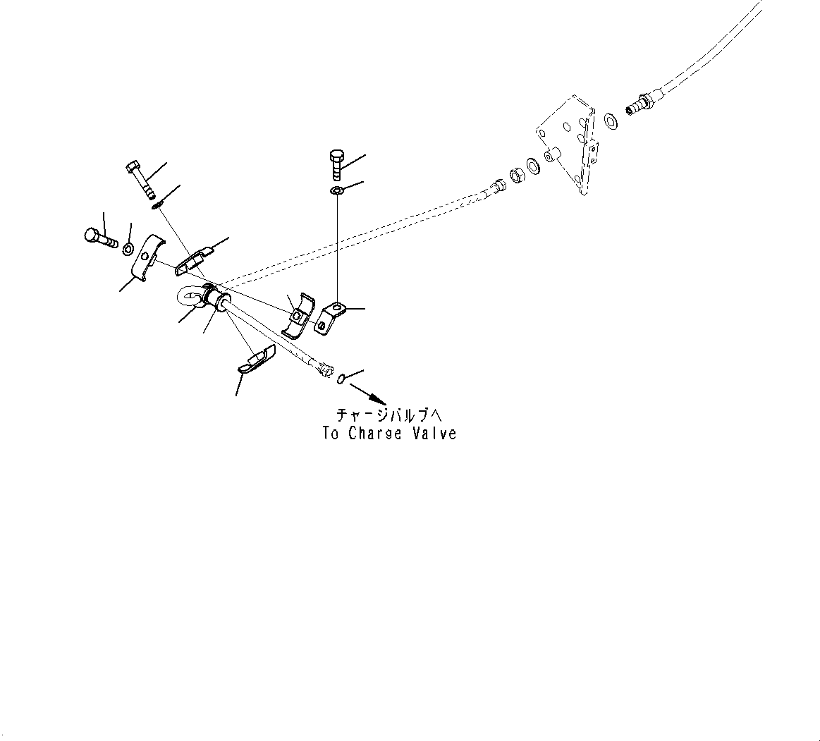 Komatsu parts book diagram for WD600-6R S/N 61001-UP: HYDRAULIC PIPING, PILOT PIPING (2/2)(#60001-)