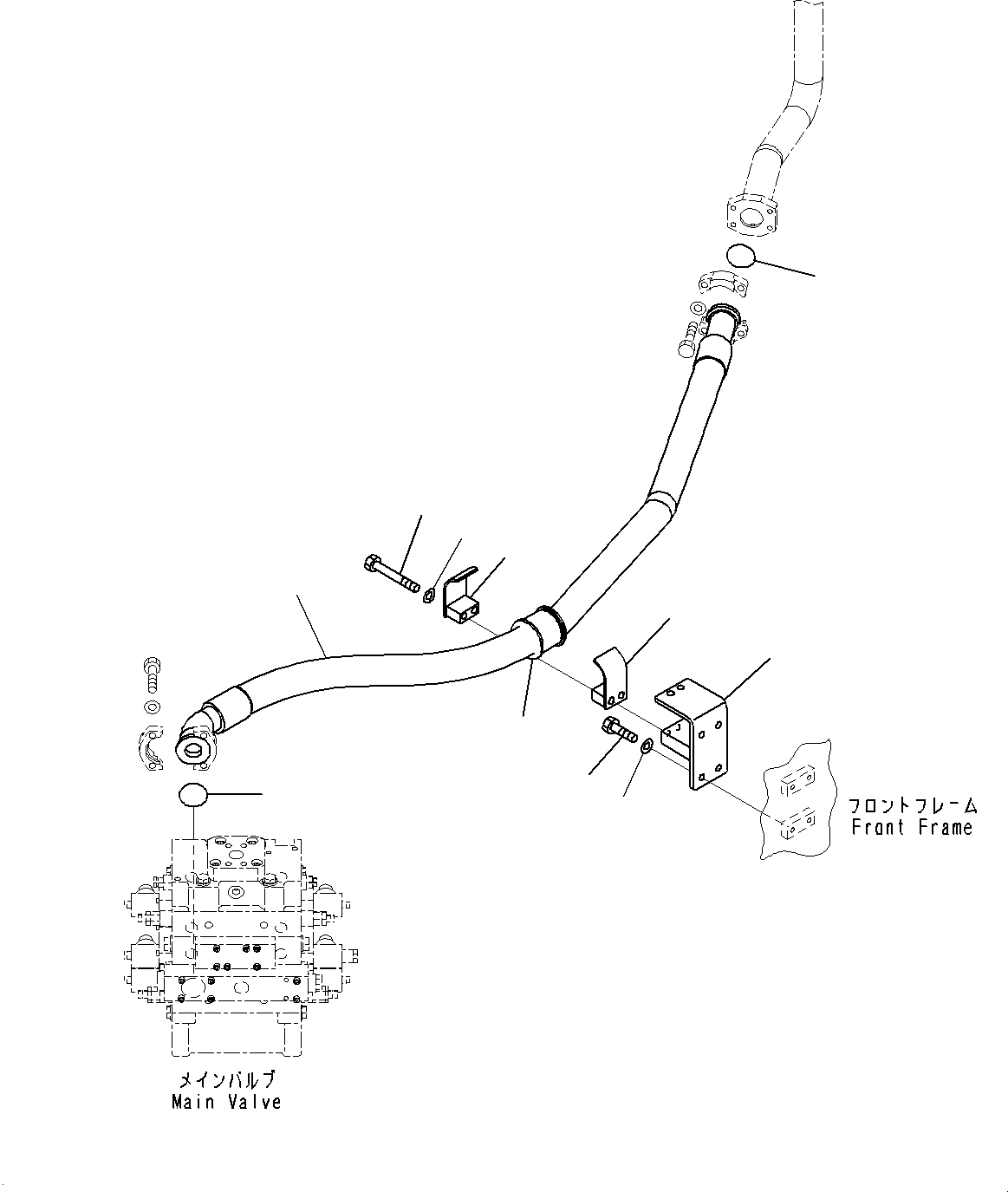 Komatsu parts book diagram for WD600-6R S/N 61001-UP: HYDRAULIC PIPING, DRAIN PIPING(#60001-)