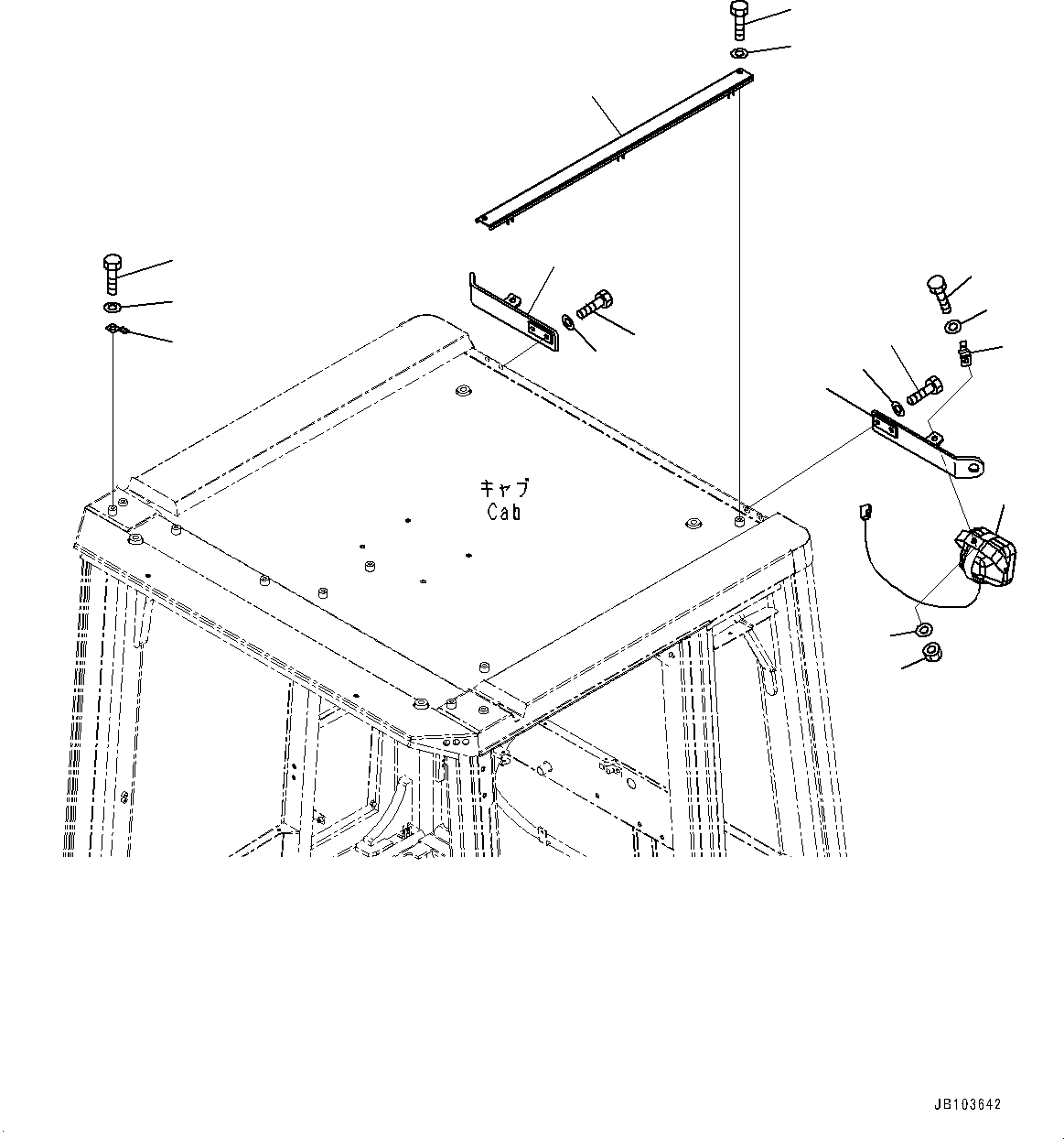 Komatsu parts book diagram for WD600-6R S/N 61001-UP: CAB, CAB IN PARTS, ELECTRIC PARTS (3/3)(#61001-)