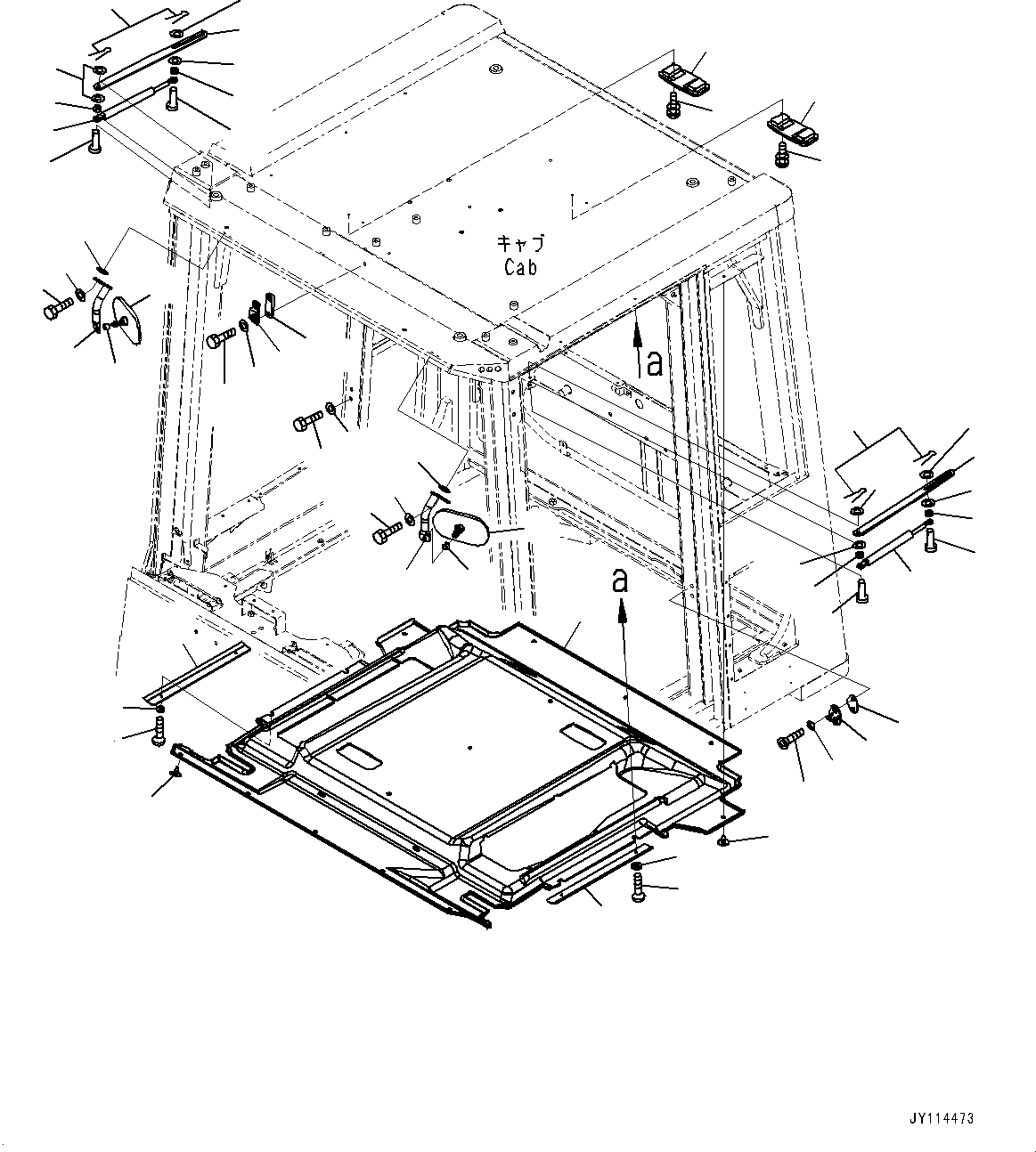 Komatsu parts book diagram for WD600-6R S/N 61001-UP: CAB, ACCESSORY(#61001-)
