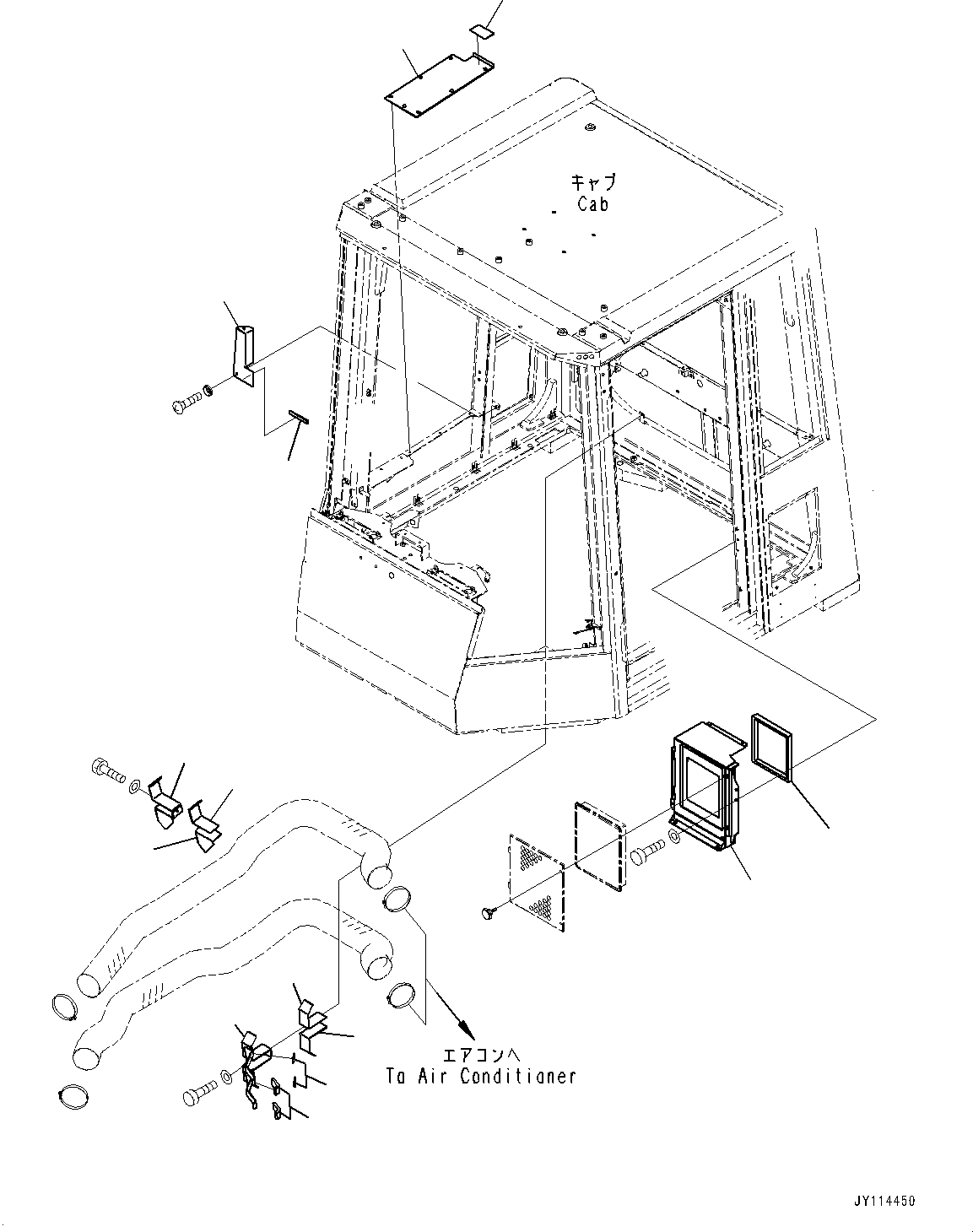 Komatsu parts book diagram for WD600-6R S/N 61001-UP: CAB, RELATED PARTS(#61001-)