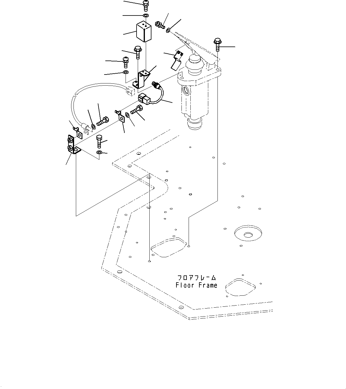 Komatsu parts book diagram for WD600-6R S/N 61001-UP: FLOOR, VALVE MOUNTING, R.H.(#60001-)