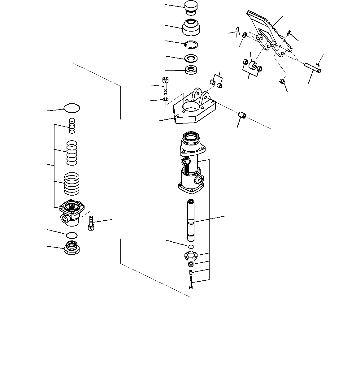 Komatsu parts book diagram for WD600-6R S/N 61001-UP: FLOOR, INNER PARTS, SINGLE VALVE(#60001-)