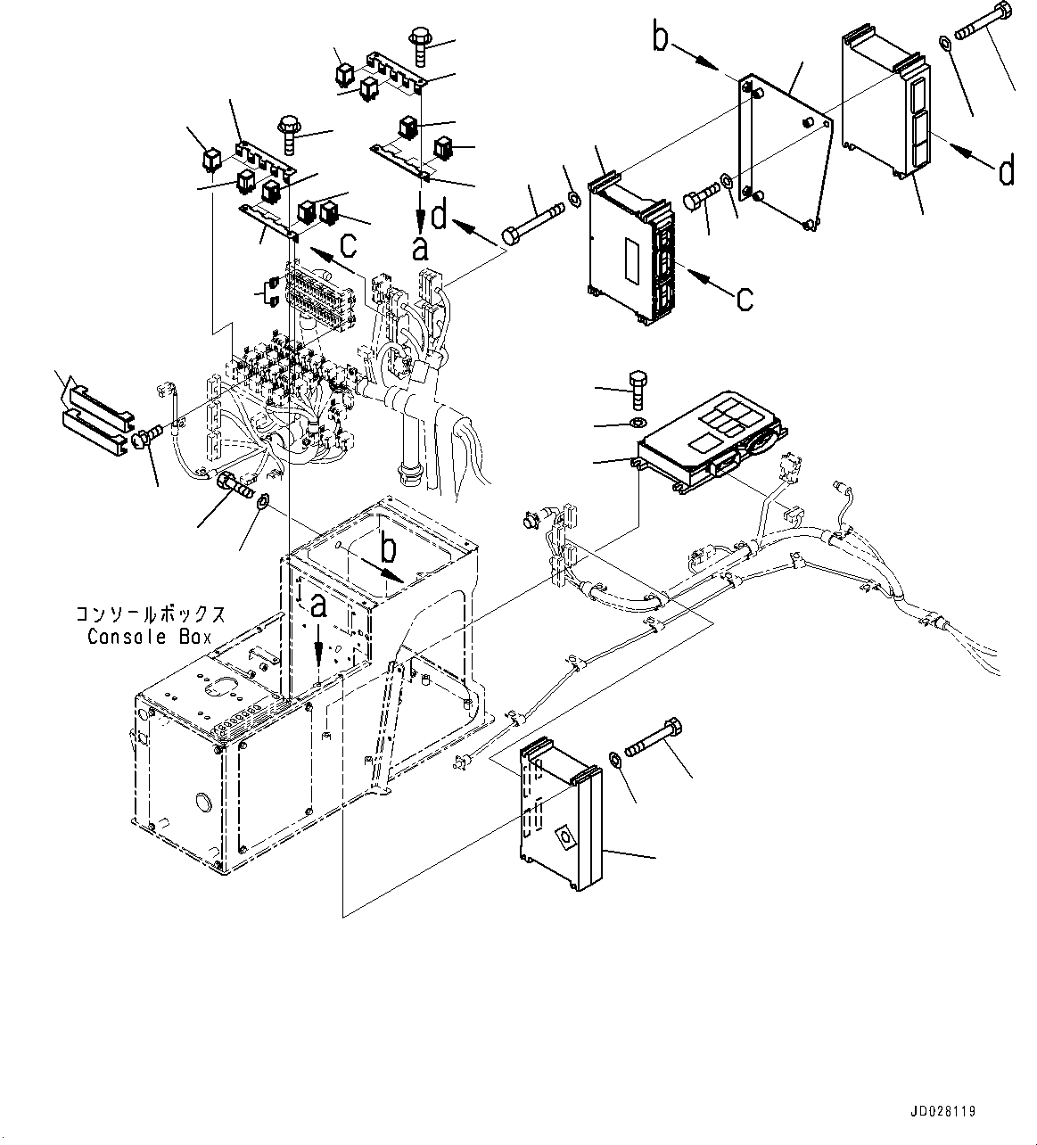 Komatsu parts book diagram for WD600-6R S/N 61001-UP: FLOOR, CONTROLLER (WITH VHMS WITHOUT ORBCOMM)(#60001-)