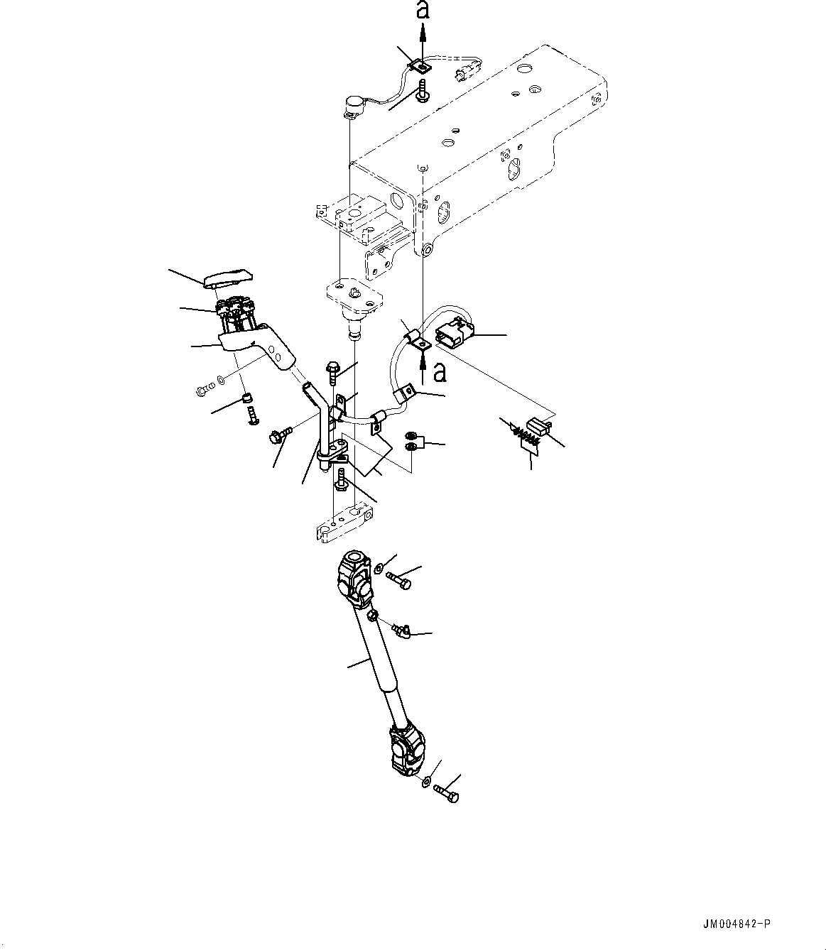 Komatsu parts book diagram for WD600-6R S/N 61001-UP: FLOOR, LEVER(#60001-)