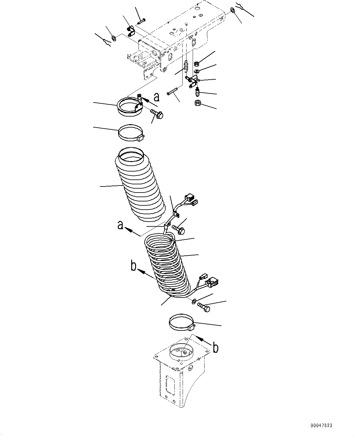 Komatsu parts book diagram for WD600-6R S/N 61001-UP: FLOOR, WIRING HARNESS, JOYSTICK(#60001-)