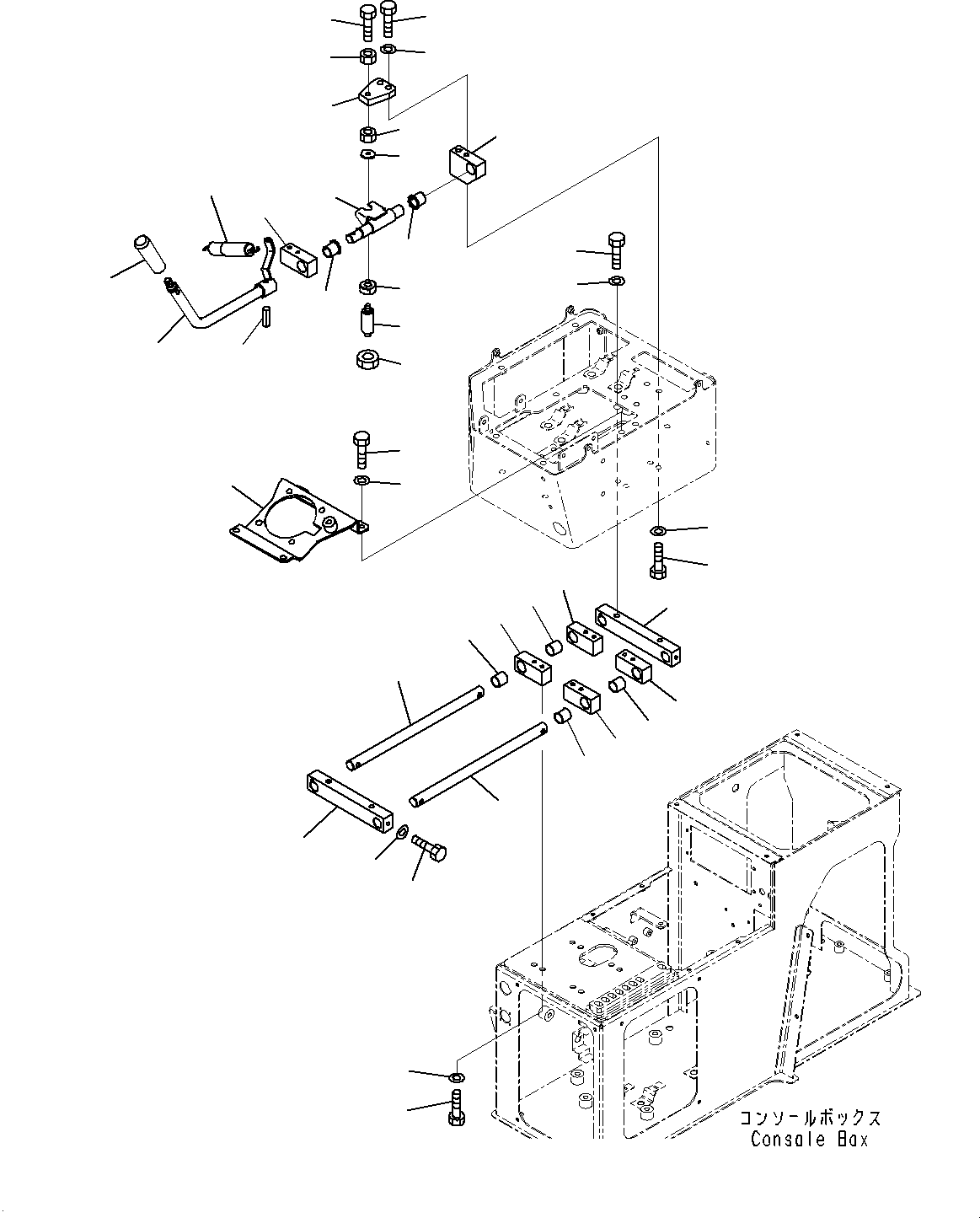Komatsu parts book diagram for WD600-6R S/N 61001-UP: FLOOR, CONSOLE BOX, R.H. (2/2)(#60001-)