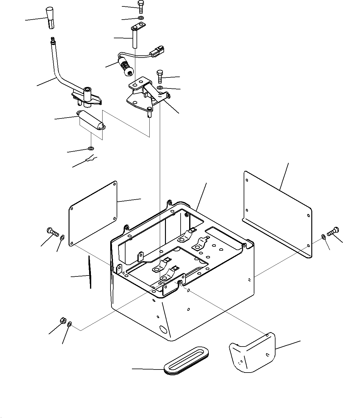 Komatsu parts book diagram for WD600-6R S/N 61001-UP: FLOOR, LOCK LEVER(#60001-)