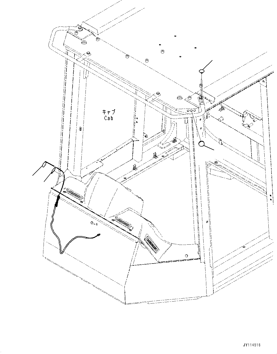 Komatsu parts book diagram for WD600-6R S/N 61001-UP: KOMTRAX ANTENNA AND WIRING HARNESS, (WITH KOMTRAX, 4G)(#61001-)