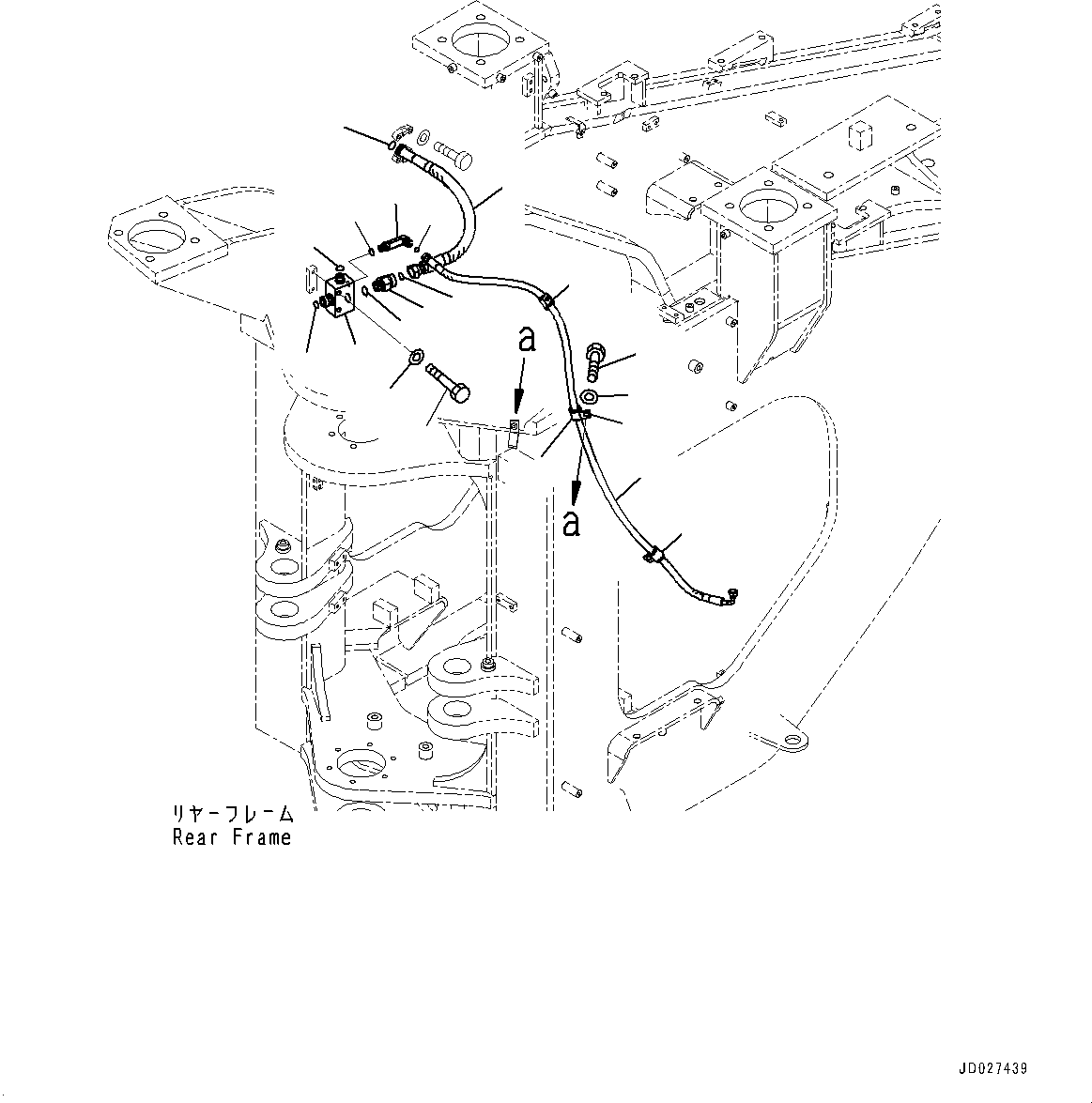 Komatsu parts book diagram for WD600-6R S/N 61001-UP: BRAKE PIPING, DRAIN PIPING(#60001-)