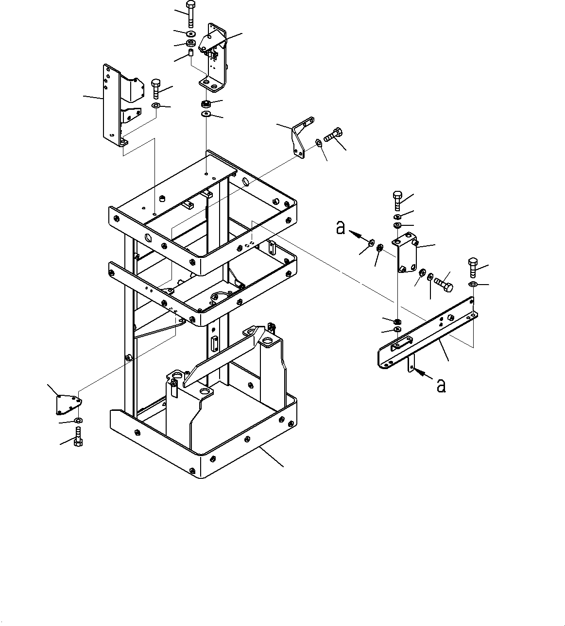 Komatsu parts book diagram for WD600-6R S/N 61001-UP: BRAKE BOX PIPING, BRACKET(#60001-)