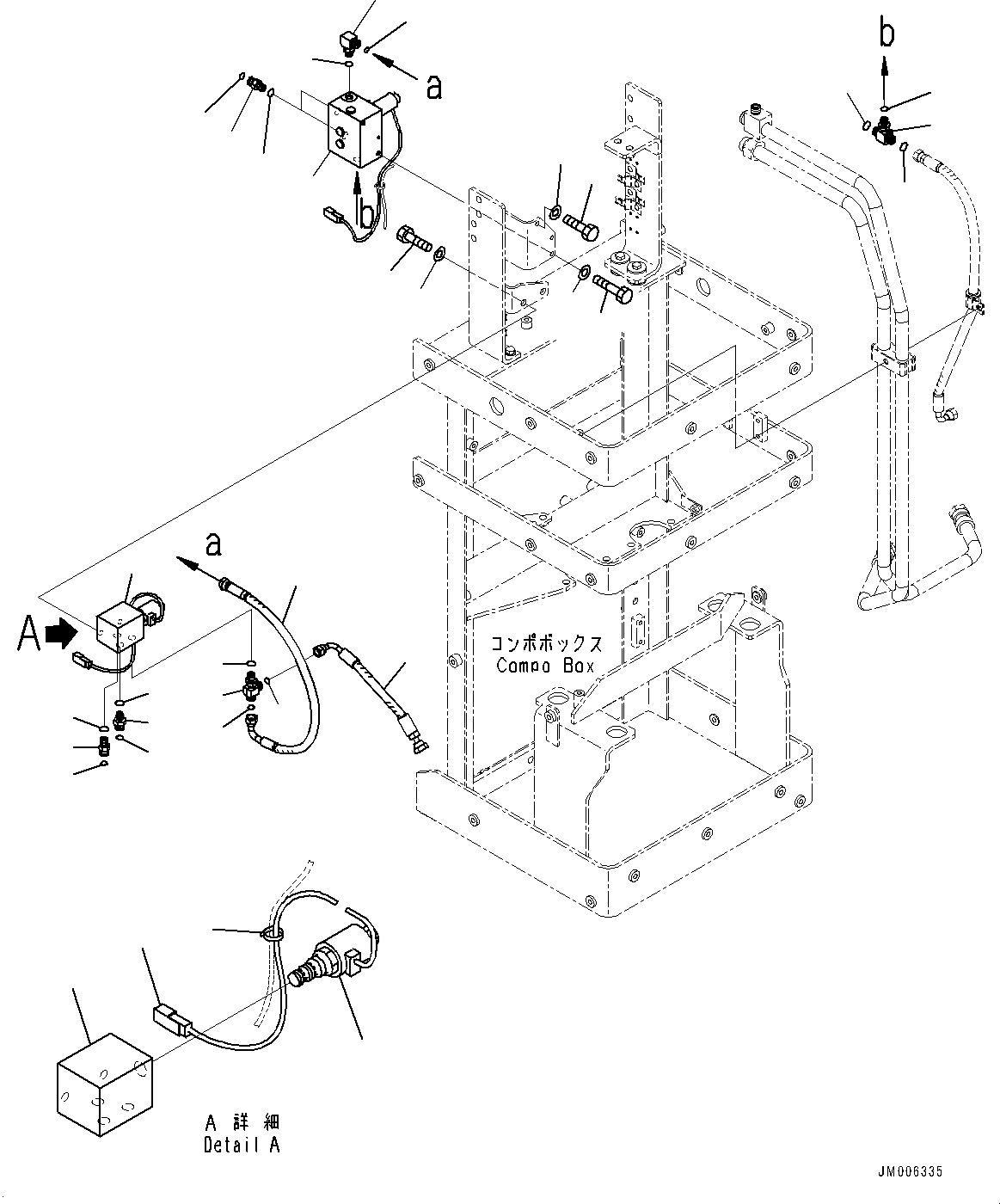 Komatsu parts book diagram for WD600-6R S/N 61001-UP: BRAKE BOX PIPING, SOLENOID VALVE(#60001-)