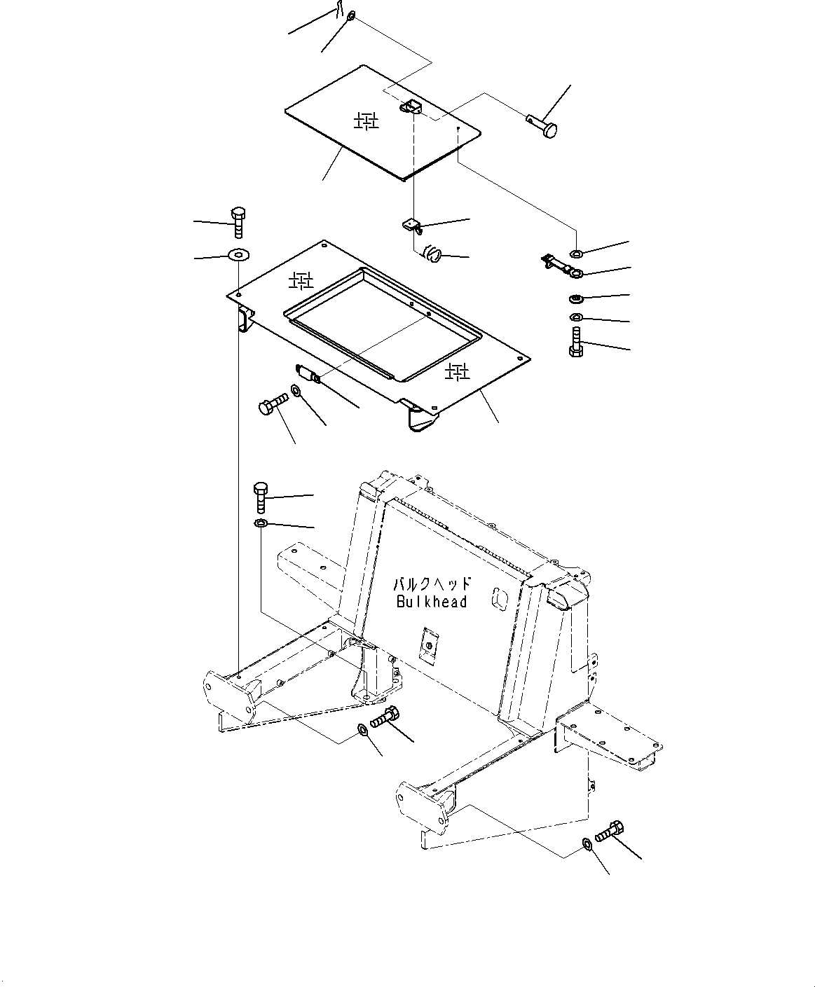 Komatsu parts book diagram for WD600-6R S/N 61001-UP: BULKHEAD, (#60001-)
