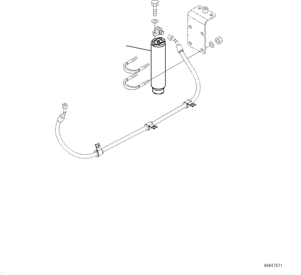 Komatsu parts book diagram for WD600-6R S/N 61001-UP: HOOD, RECEIVER TANK(#60001-)