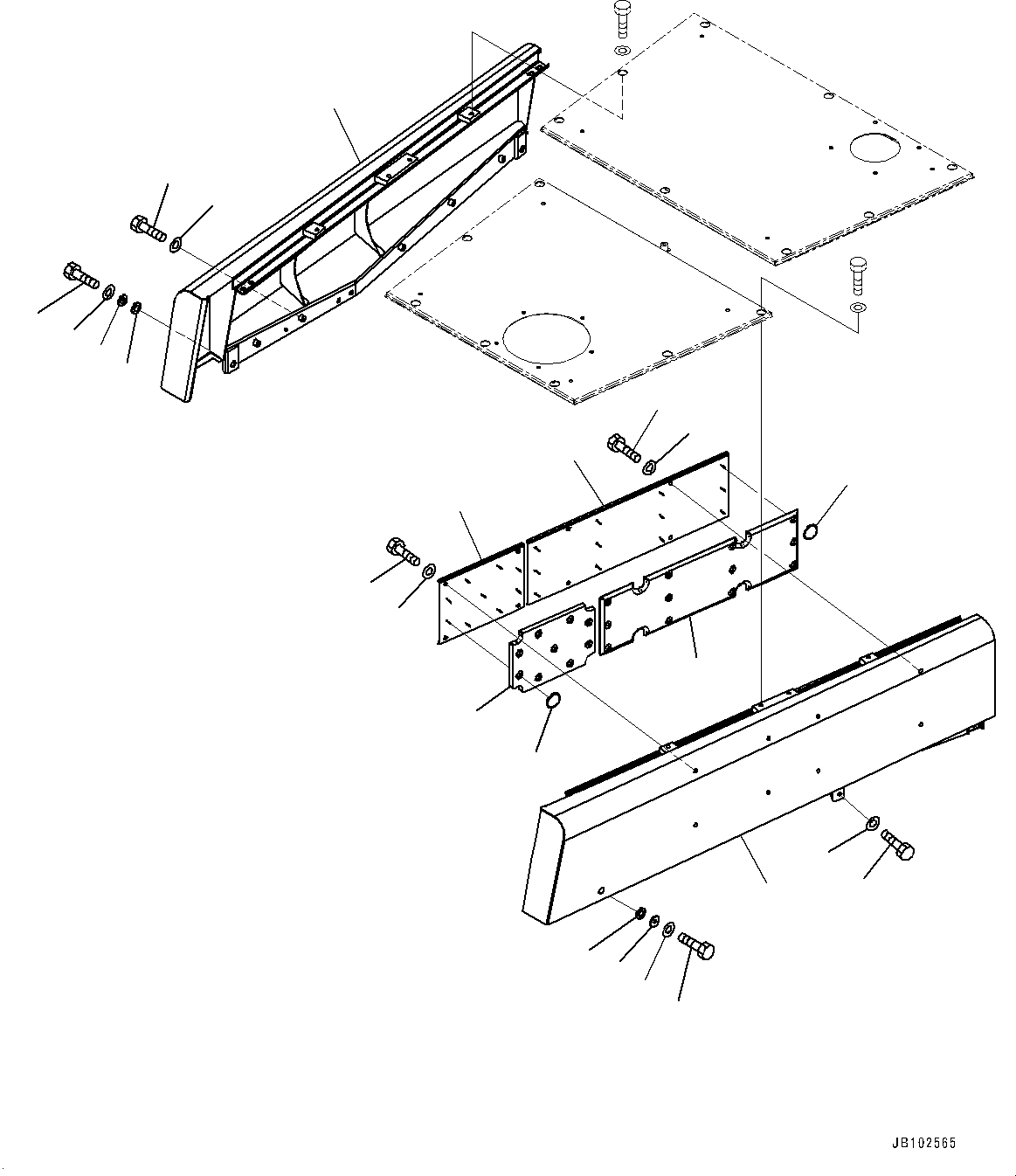 Komatsu parts book diagram for WD600-6R S/N 61001-UP: HOOD, SIDE(#60023-)