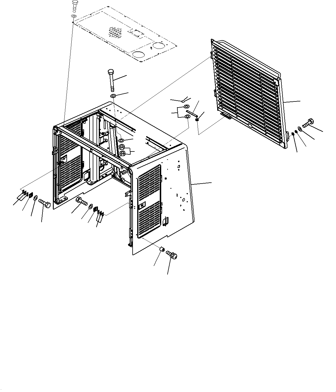Komatsu parts book diagram for WD600-6R S/N 61001-UP: HOOD, GRILLE GUARD(#60001-)