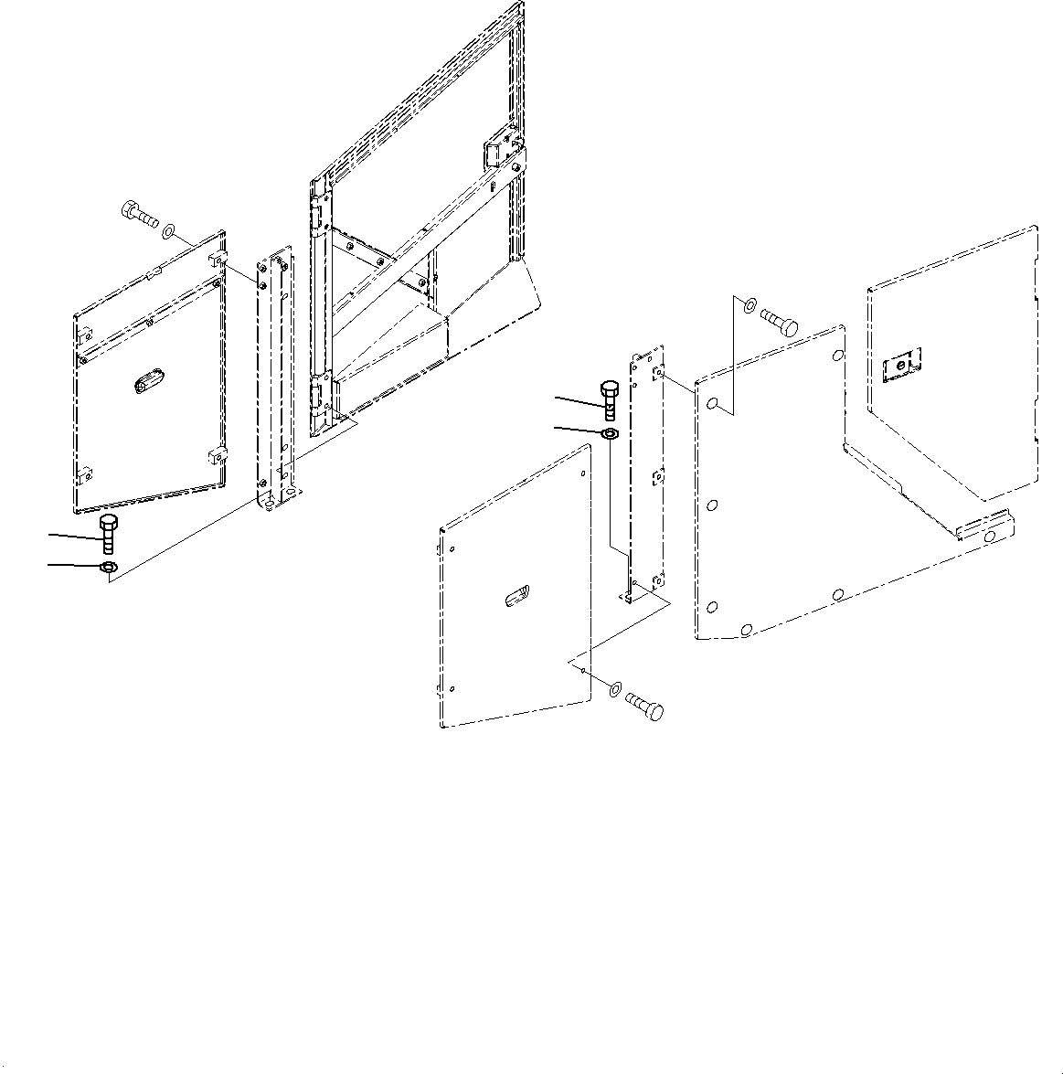 Komatsu parts book diagram for WD600-6R S/N 61001-UP: HOOD, MOUNTING (2/4)(#60001-)