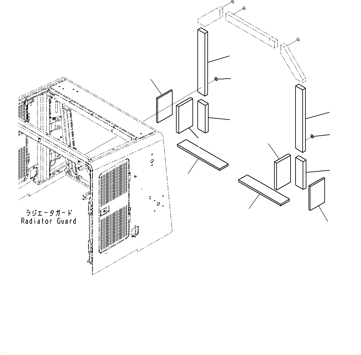Komatsu parts book diagram for WD600-6R S/N 61001-UP: HOOD, BAFFLE (2/2)(#60001-)