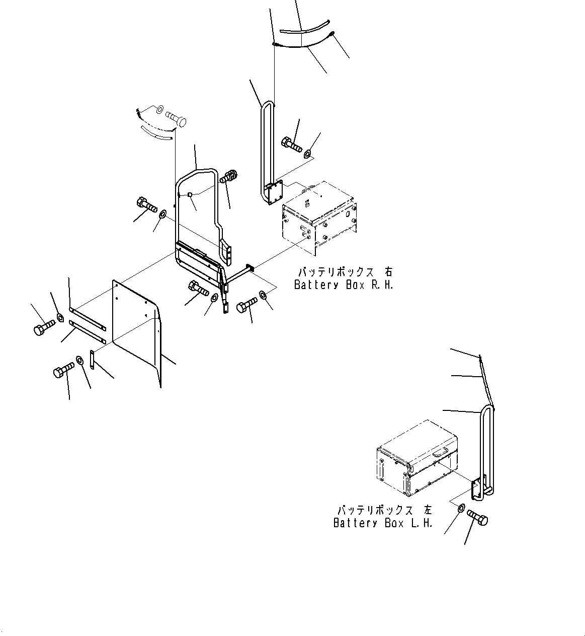 Komatsu parts book diagram for WD600-6R S/N 61001-UP: HANDRAIL, R.H.(#60001-)
