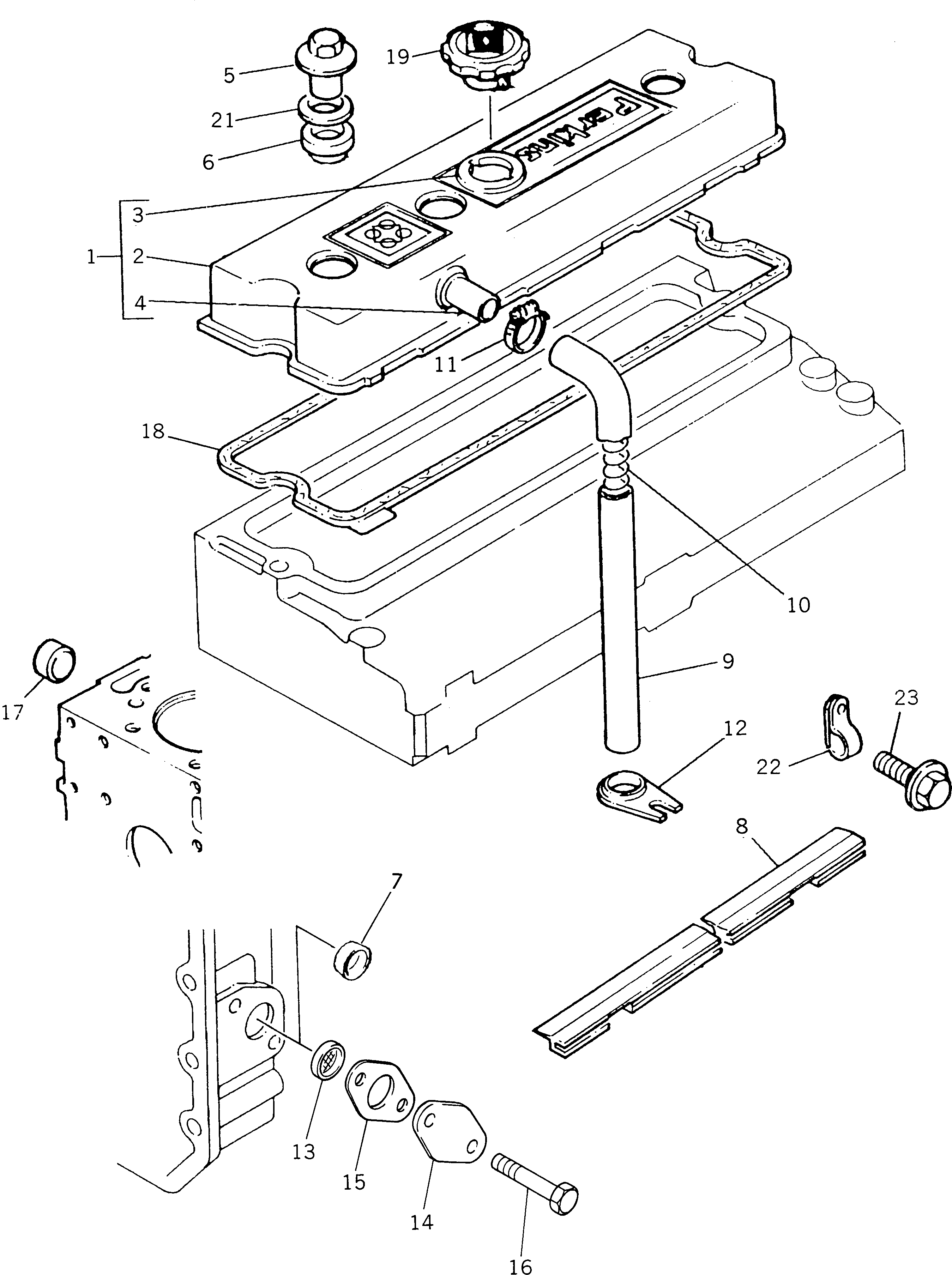 Engines Komatsu / 1004-4TLR S/N U604351W-UP(1004-4tu) / LUBRICATING OIL FILLER AND BREATHER(030050 : 0115)