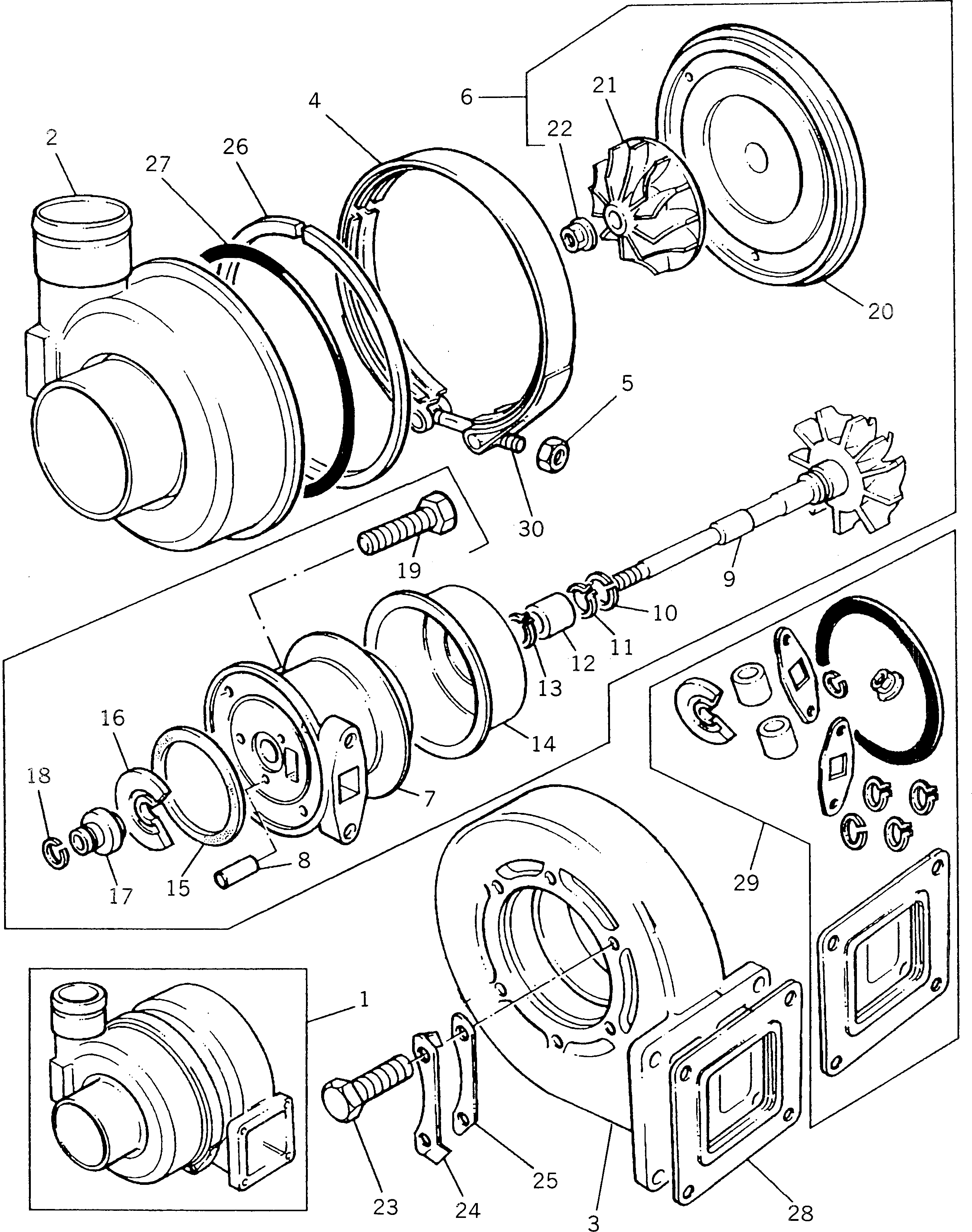 Engines Komatsu / 1004-4TLR S/N U604351W-UP(1004-4tu) / TURBOCHARGER(030070 : 0155)