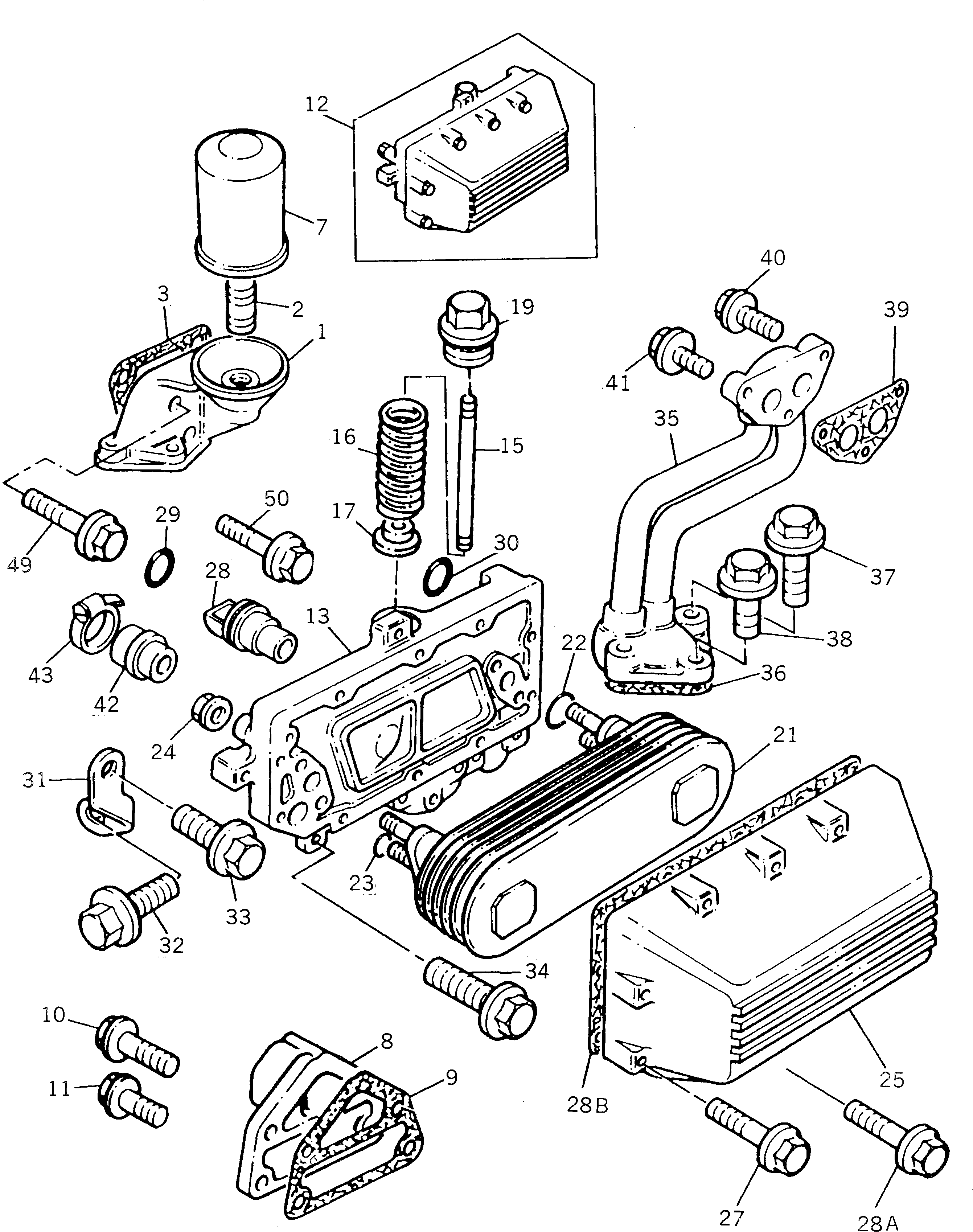 Engines Komatsu / 1004-4TLR S/N U604351W-UP(1004-4tu) / LUBRICATING OIL FILTER AND INTEGRAL OIL COOLER(090020 : 0311)