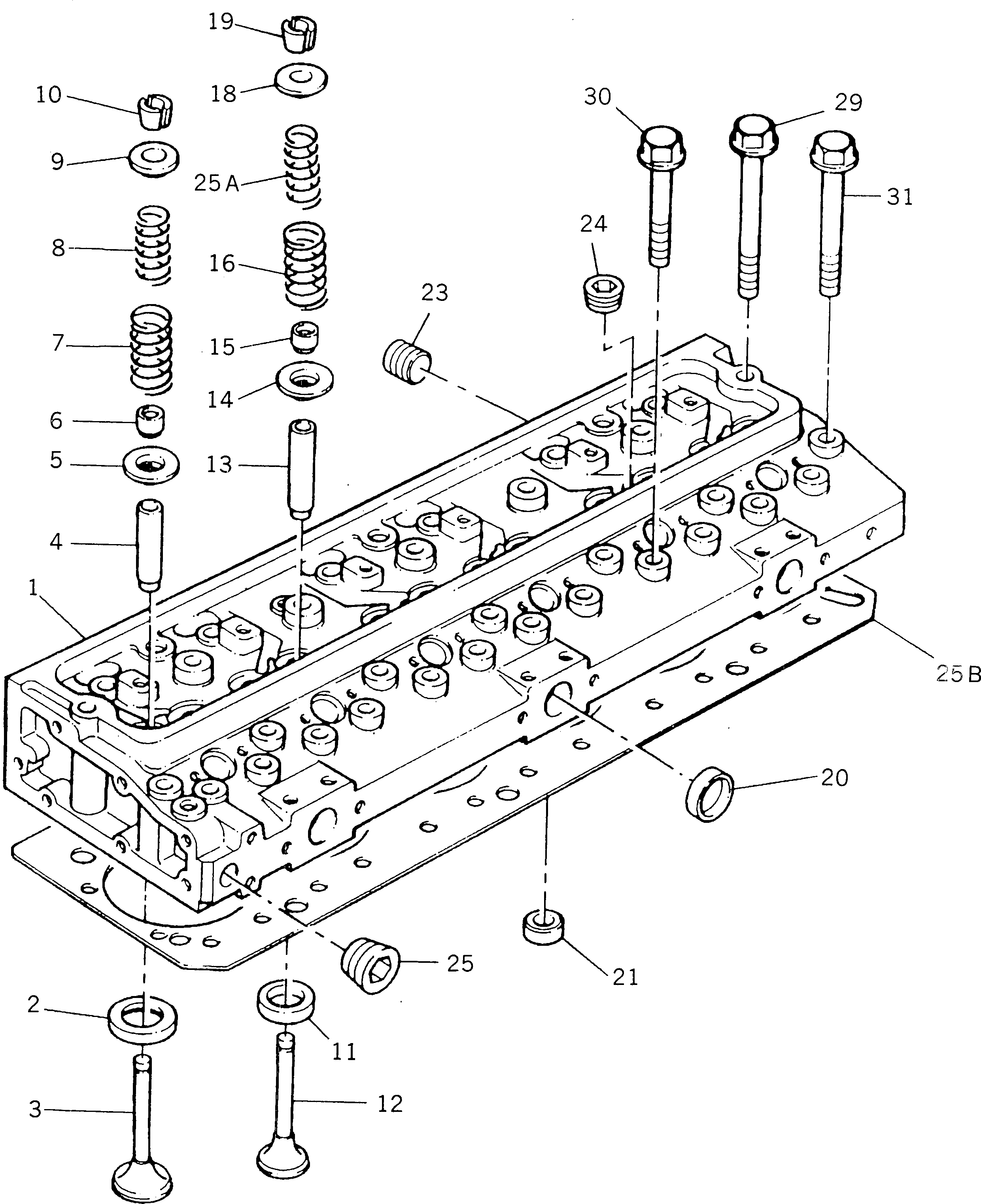 Komatsu parts book diagram for 1006-6TLR2-PC S/N U547826W-UP: CYLINDER HEAD
