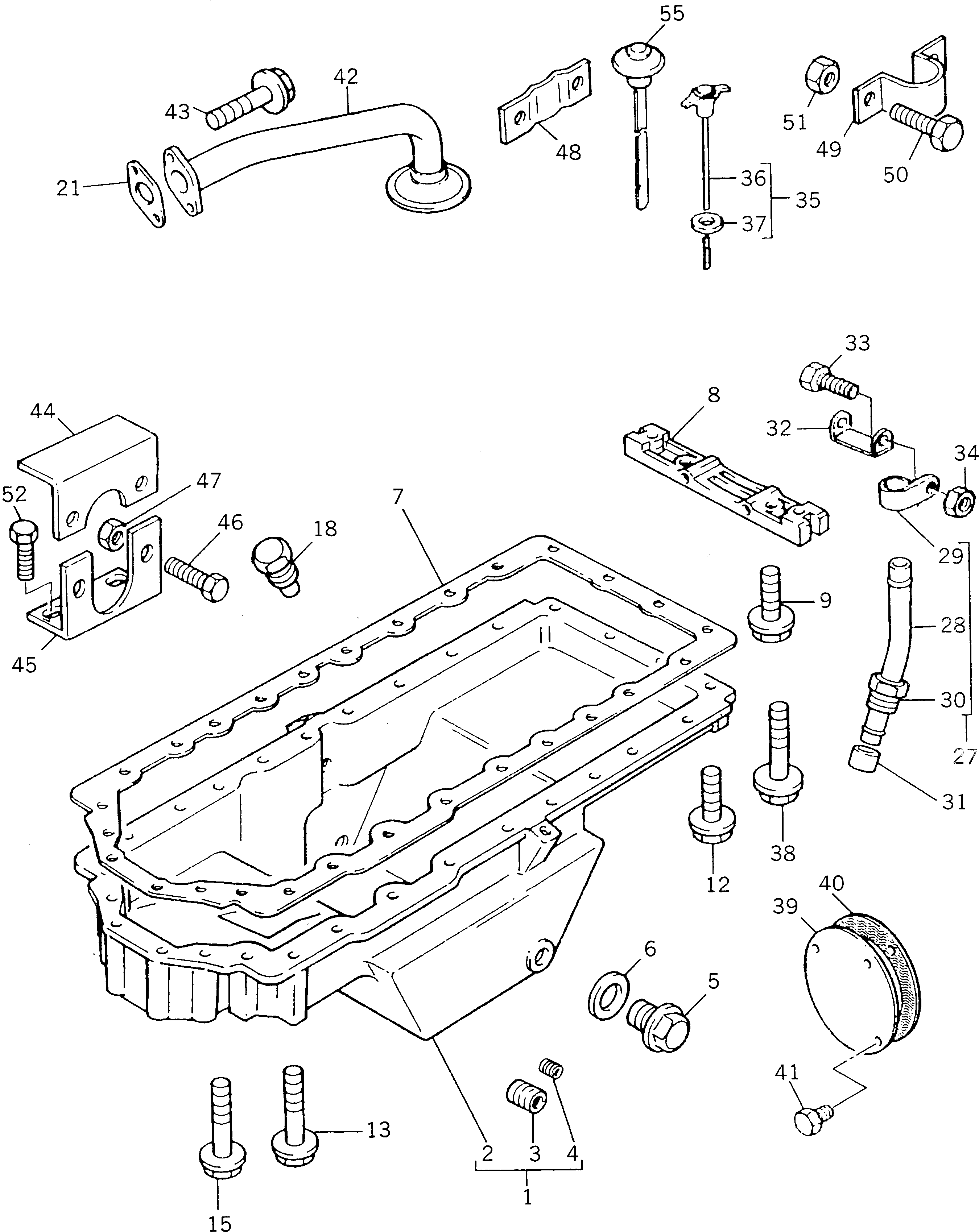 Komatsu parts book diagram for 1006-6TLR2-PC S/N U547826W-UP: LUBRICATING OIL SUMP
