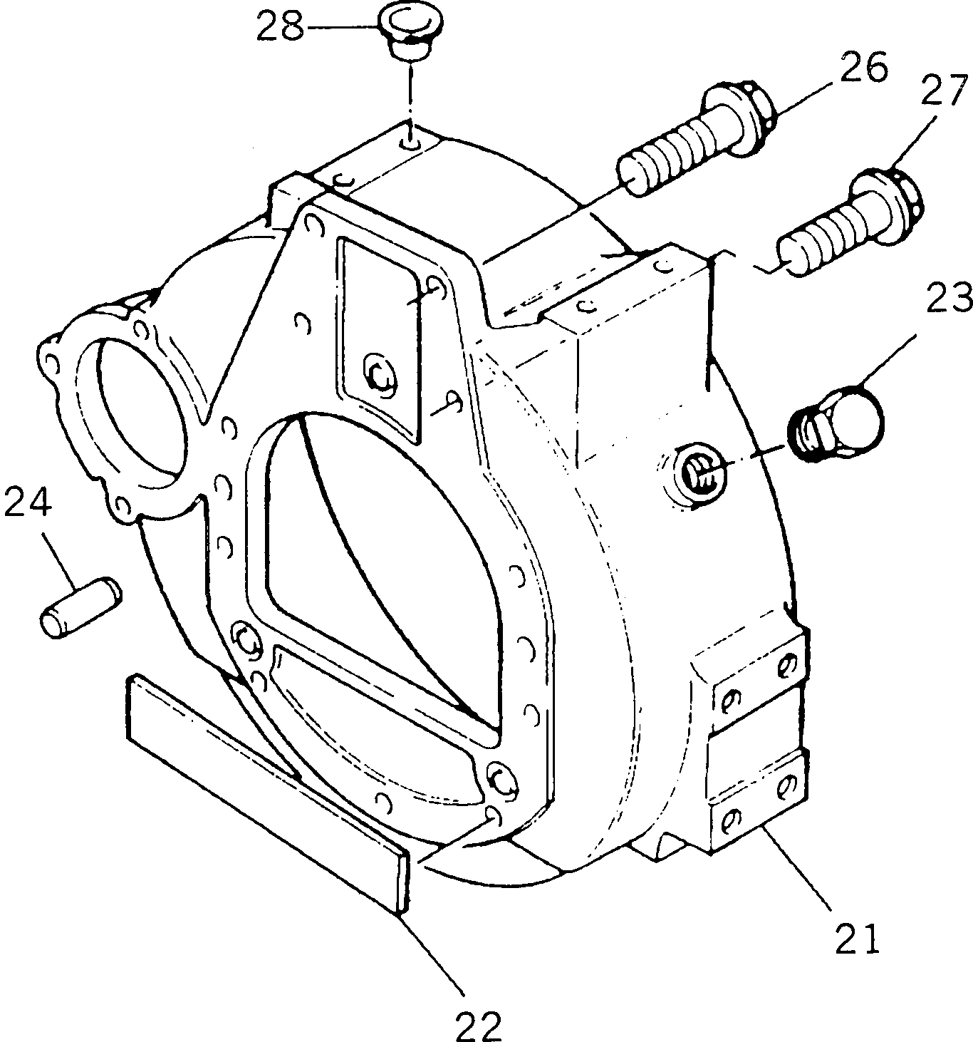 Komatsu parts book diagram for 1006-6TLR2-PC S/N U547826W-UP: FLYWHEEL HOUSING