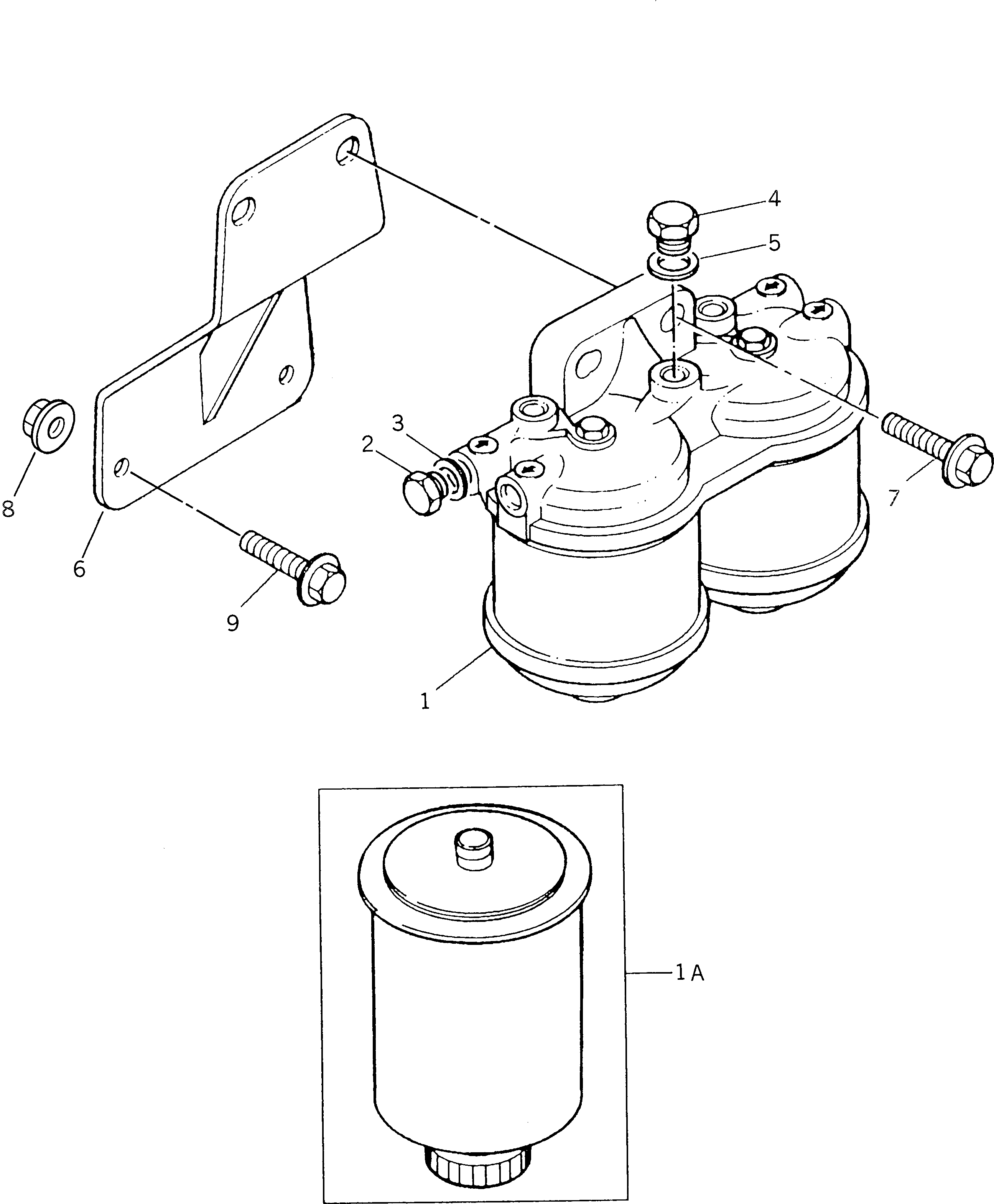 Komatsu parts book diagram for 1006-6TLR2-PC S/N U547826W-UP: FUEL FILTER