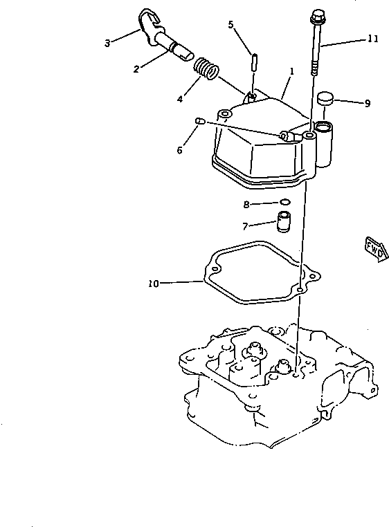 Engines Komatsu / 1D75-1A S/N 00100-UP(1d75-1ar) / CYLINDER HEAD COVER(030030 : 0115)