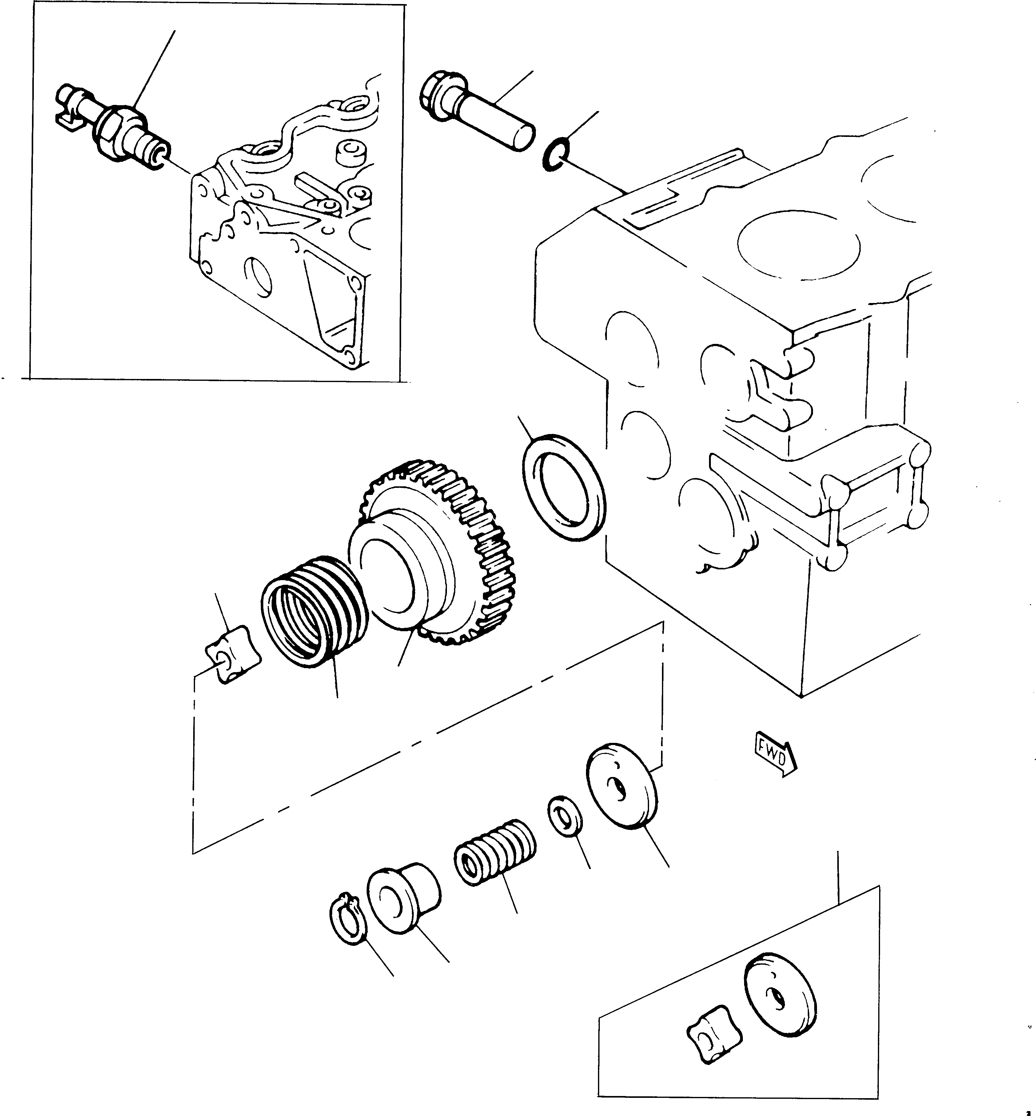 Excavators Komatsu / 222 S/N 22201043-Up(222) / LUBRICATING OIL PUMP AND DELIVERY HOUSING(A-0150 : 1150)