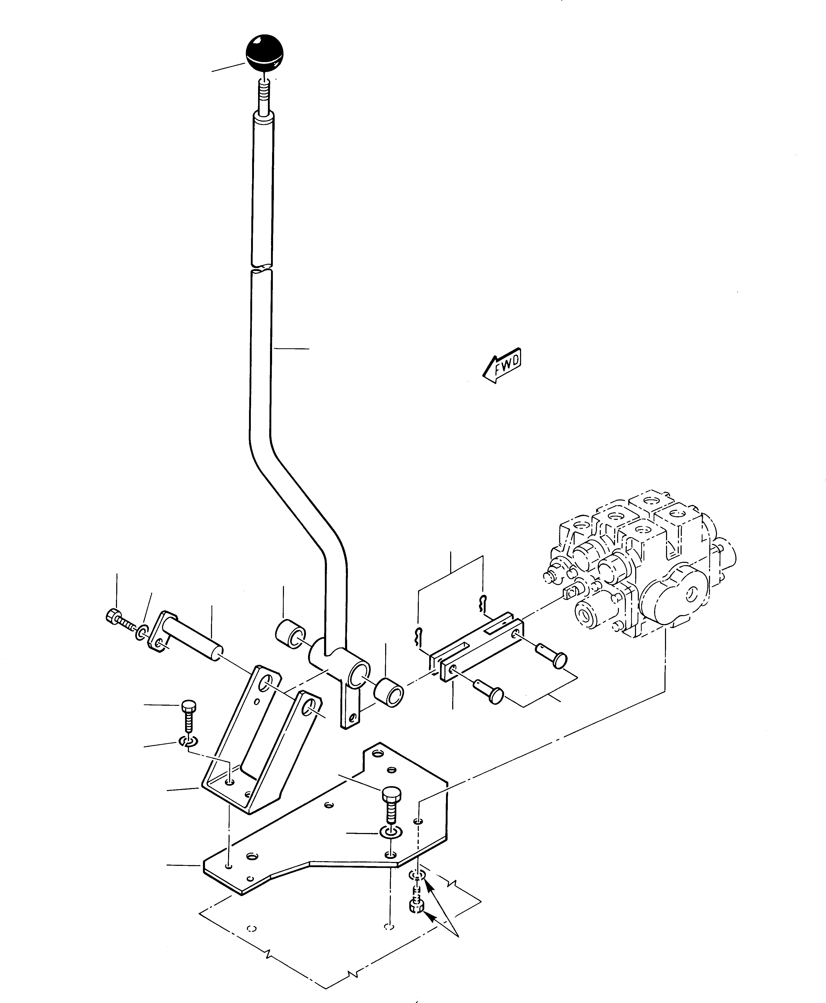Excavators Komatsu / 222 S/N 22201043-Up(222) / BLADE CONTROL LEVER(E-0080 : 5080)